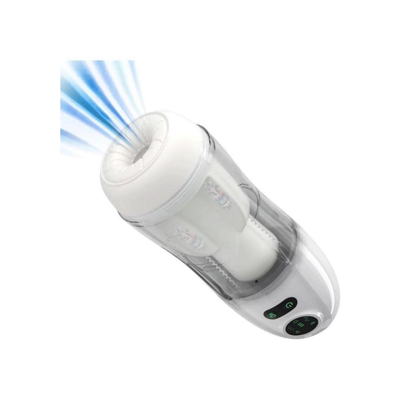 Kai 2 Automatic Sucking Vibrating Rechargeable Male Masturbator - White/Black