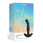 Pineapple Man Rolling Bead Vibrating Rechargeable Silicone Prostate Massager - Black