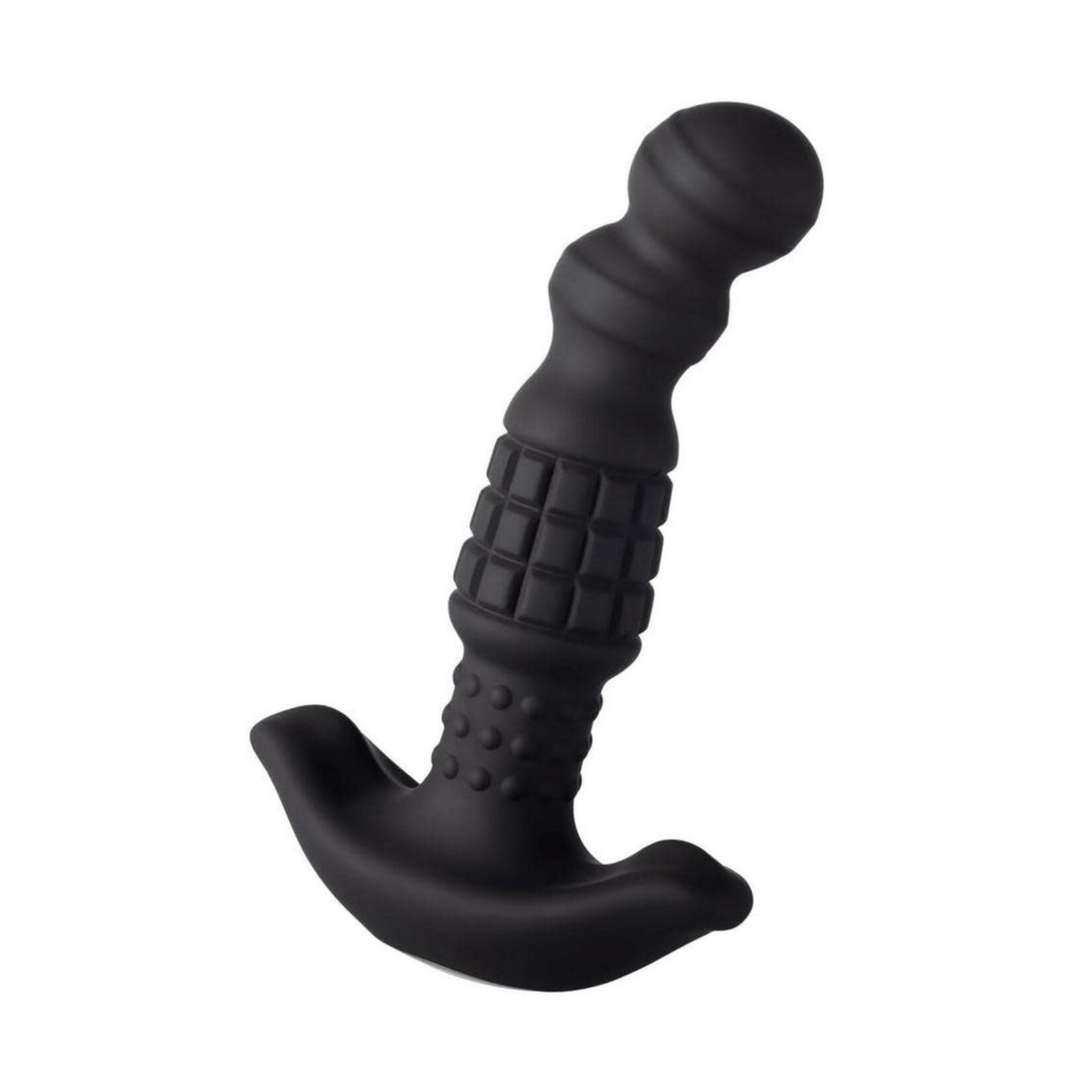 Pineapple Man Rolling Bead Vibrating Rechargeable Silicone Prostate Massager - Black