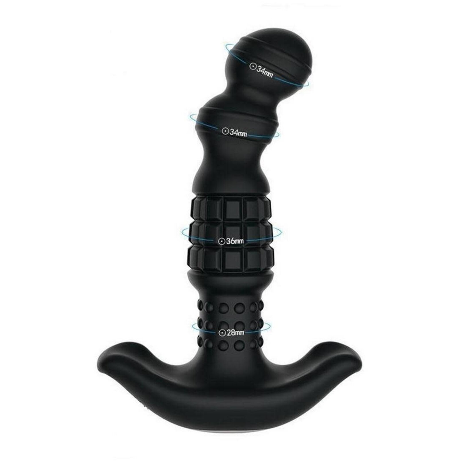 Pineapple Man Rolling Bead Vibrating Rechargeable Silicone Prostate Massager - Black