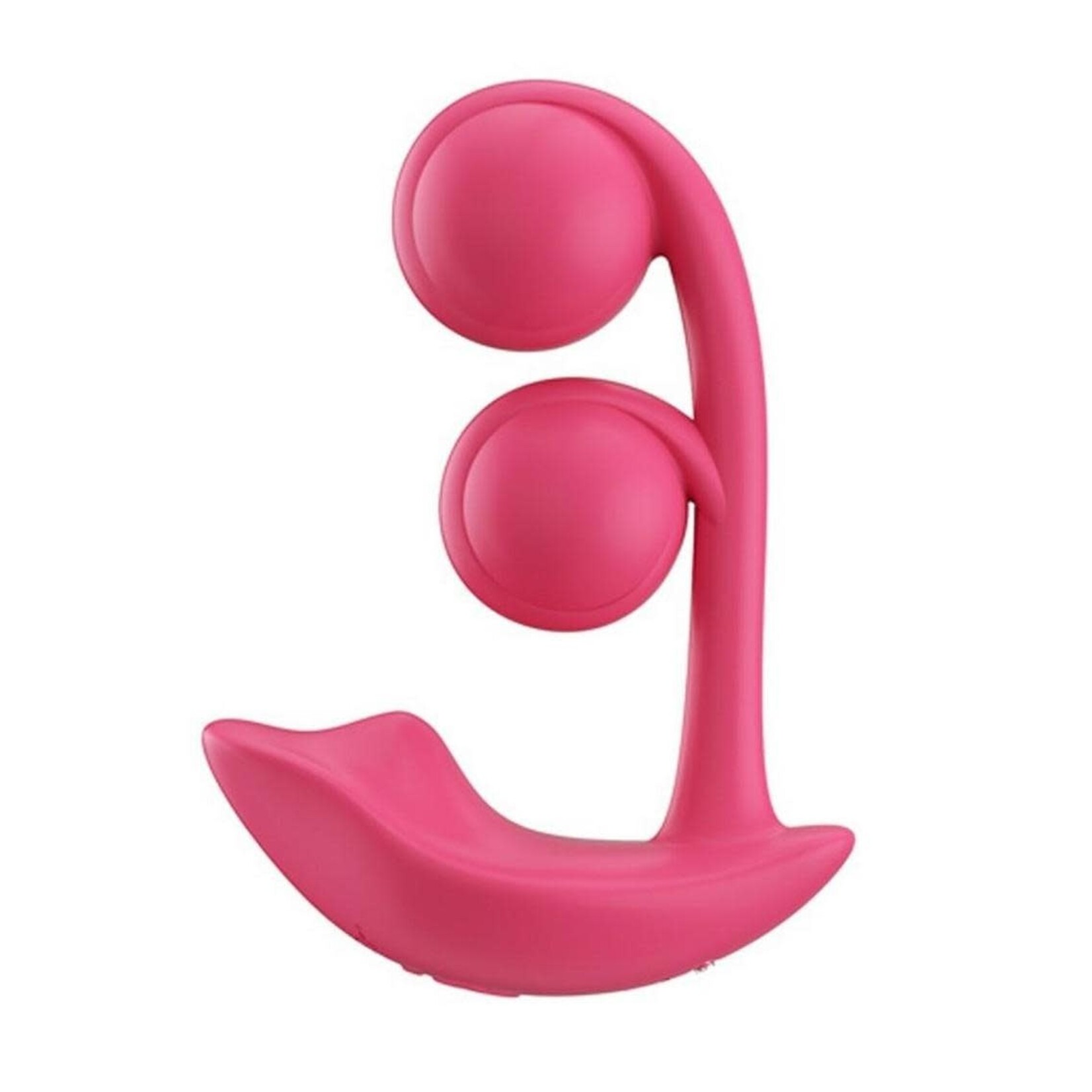 Melody Pressure Sensing App-Controlled Rechargeable Silicone Twin Balls Clit & G-spot Vibrator - Red