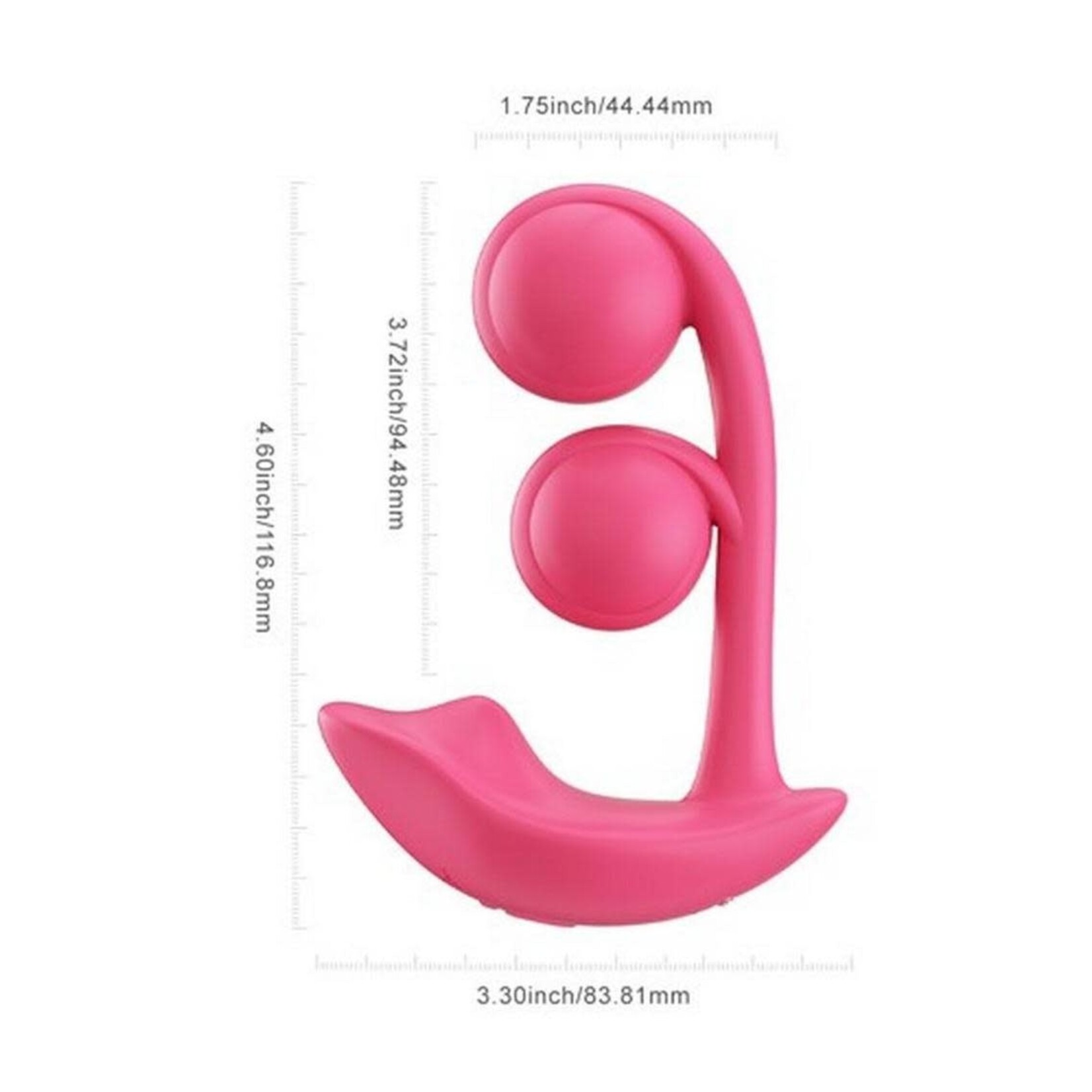 Melody Pressure Sensing App-Controlled Rechargeable Silicone Twin Balls Clit & G-spot Vibrator - Red