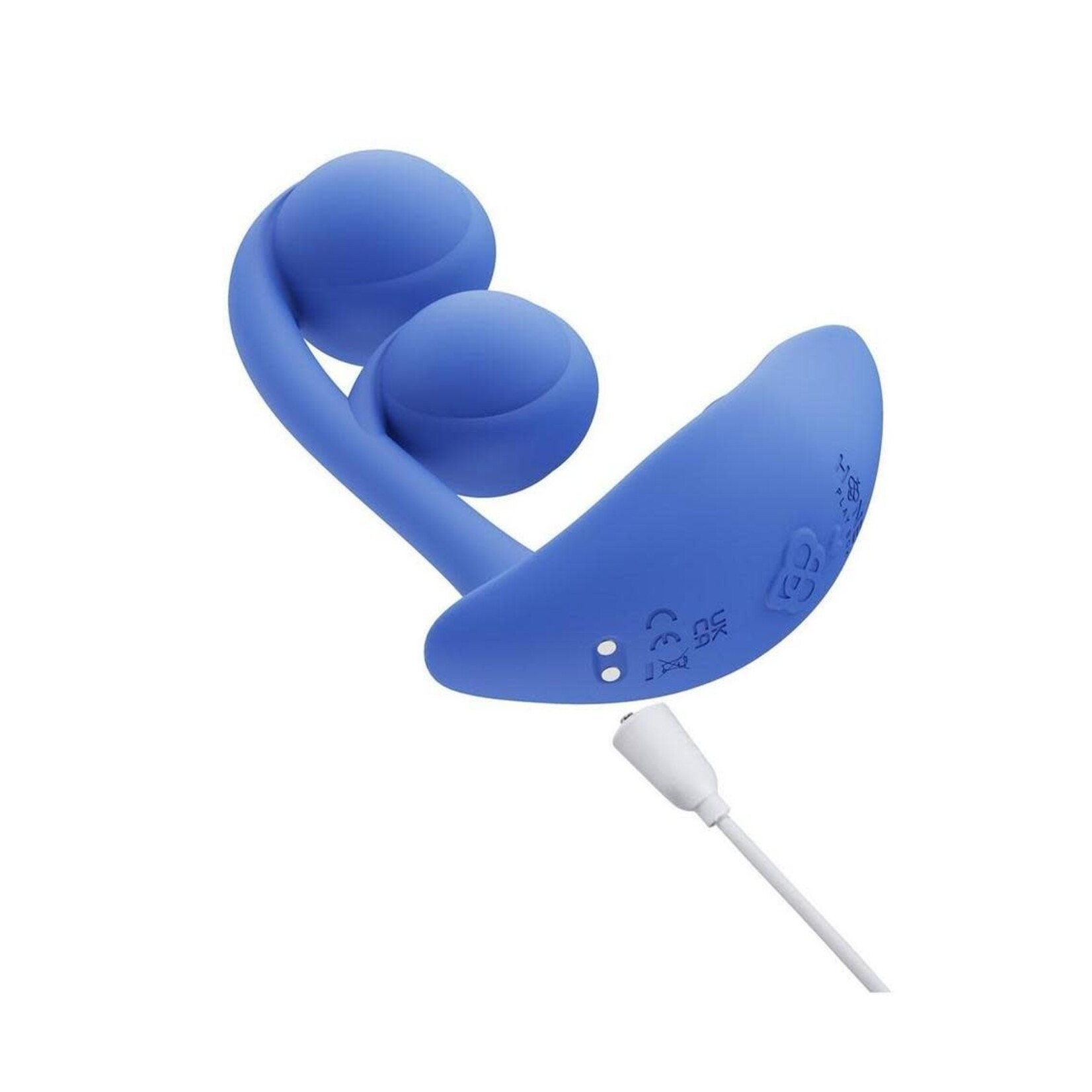 Melody Pressure Sensing App-Controlled Rechargeable Silicone Twin Balls Clit & G-spot Vibrator - Blue