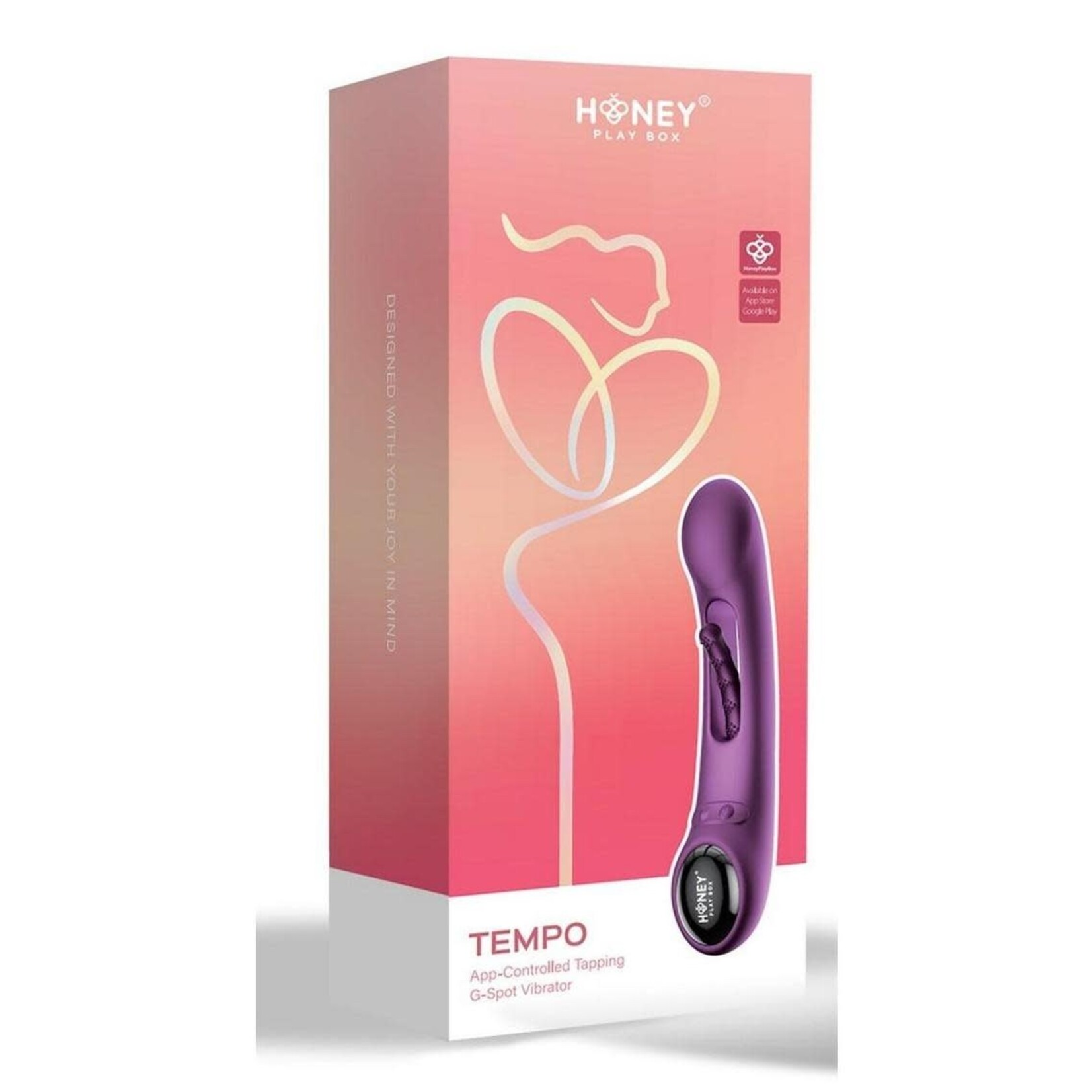 Tempo Pressure Sensing App Controlled Kinky Finger Tapping Rechargeable Silicone G-spot Vibrator - Purple/Black