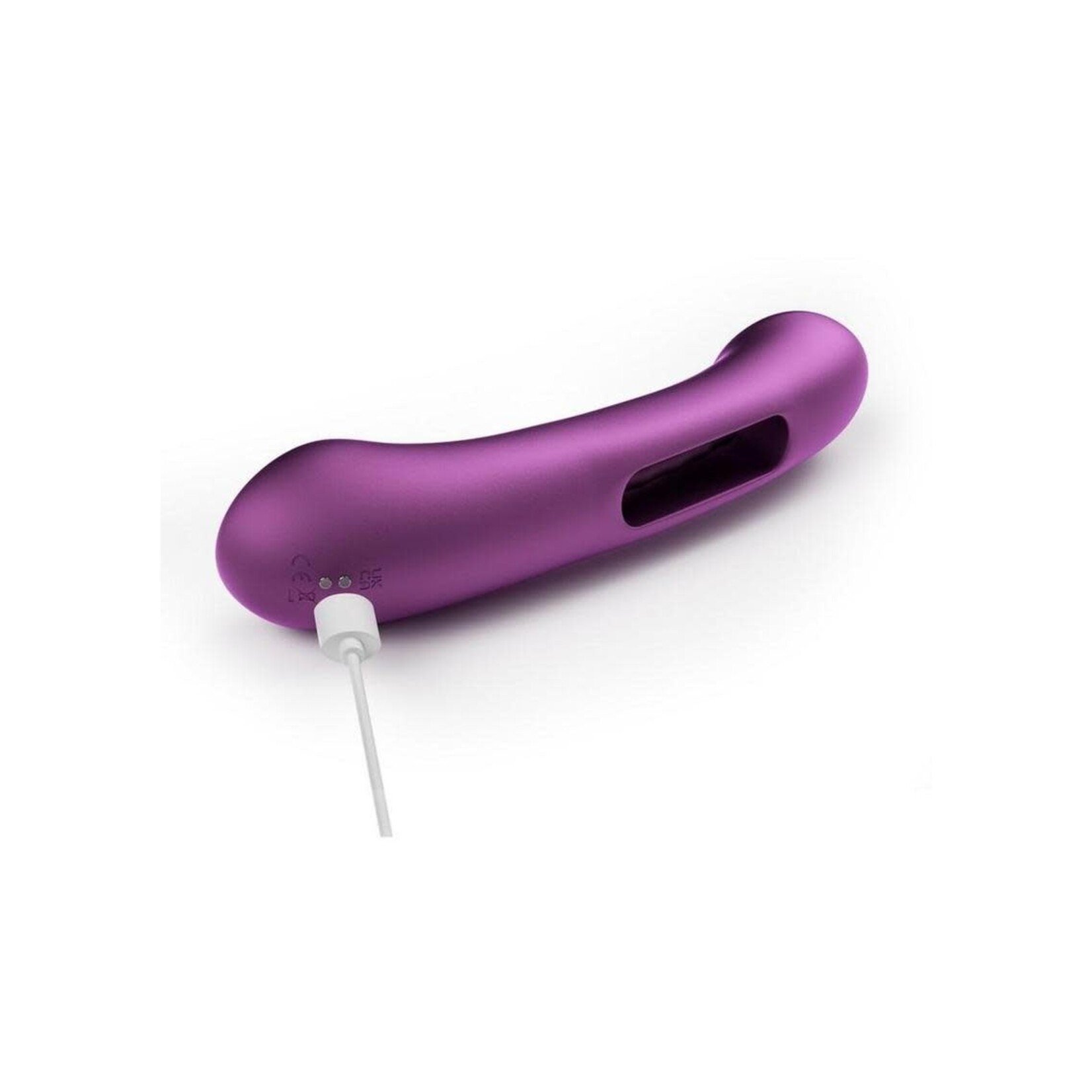 Tempo Pressure Sensing App Controlled Kinky Finger Tapping Rechargeable Silicone G-spot Vibrator - Purple/Black