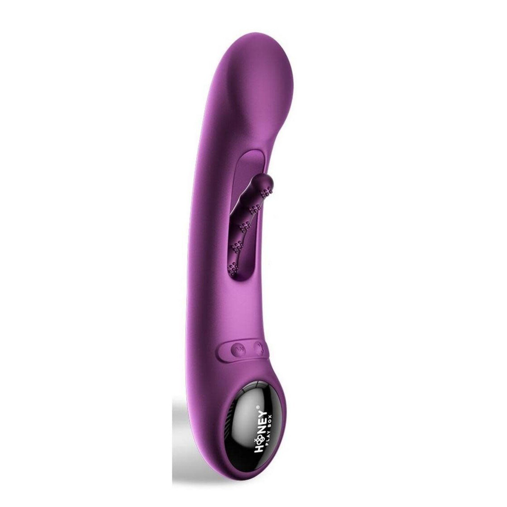 Tempo Pressure Sensing App Controlled Kinky Finger Tapping Rechargeable Silicone G-spot Vibrator - Purple/Black