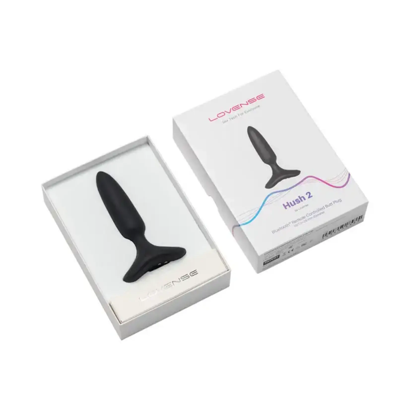Lovense Hush 2 Bluetooth Remote-Controlled Vibrating Butt Plug XS 1in
