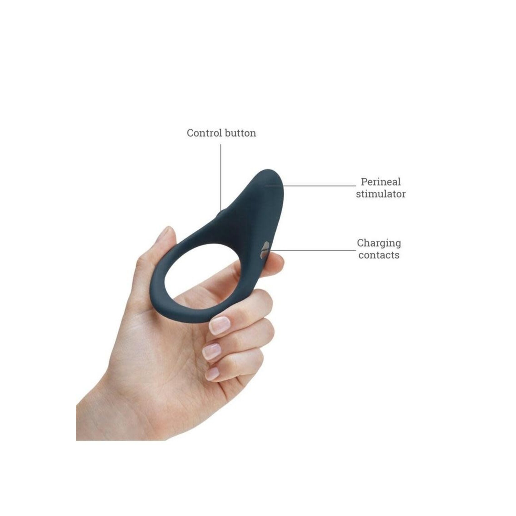 We-Vibe Verge Rechargeable Silicone Vibrating Perineum Cock Ring - Slate