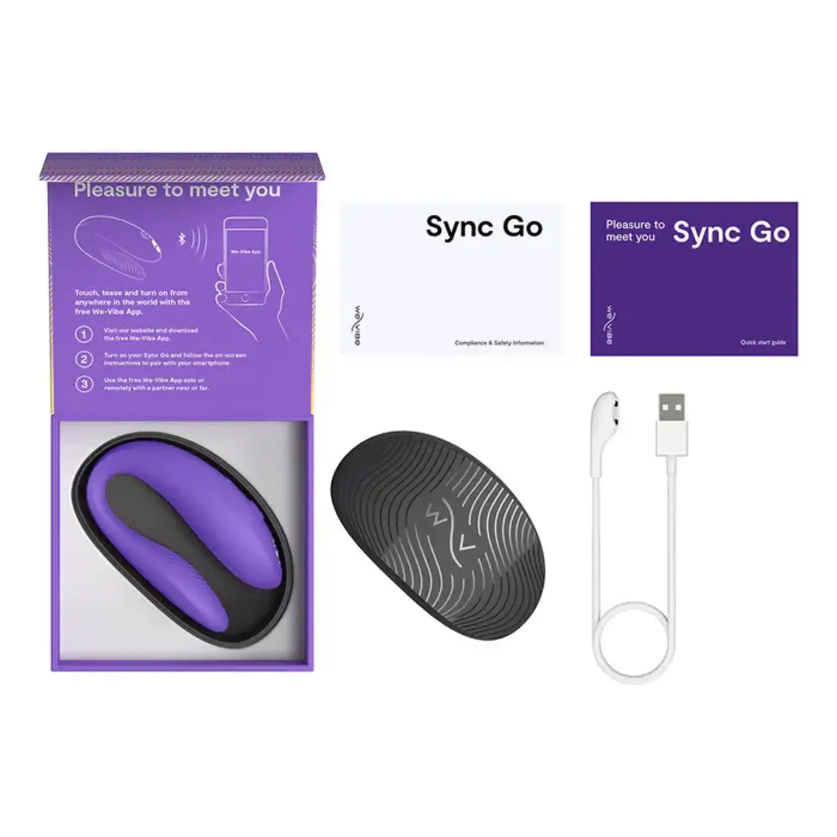 We-Vibe Sync Go App Control Rechargeable Silicone Couples Vibrator - Light Purple