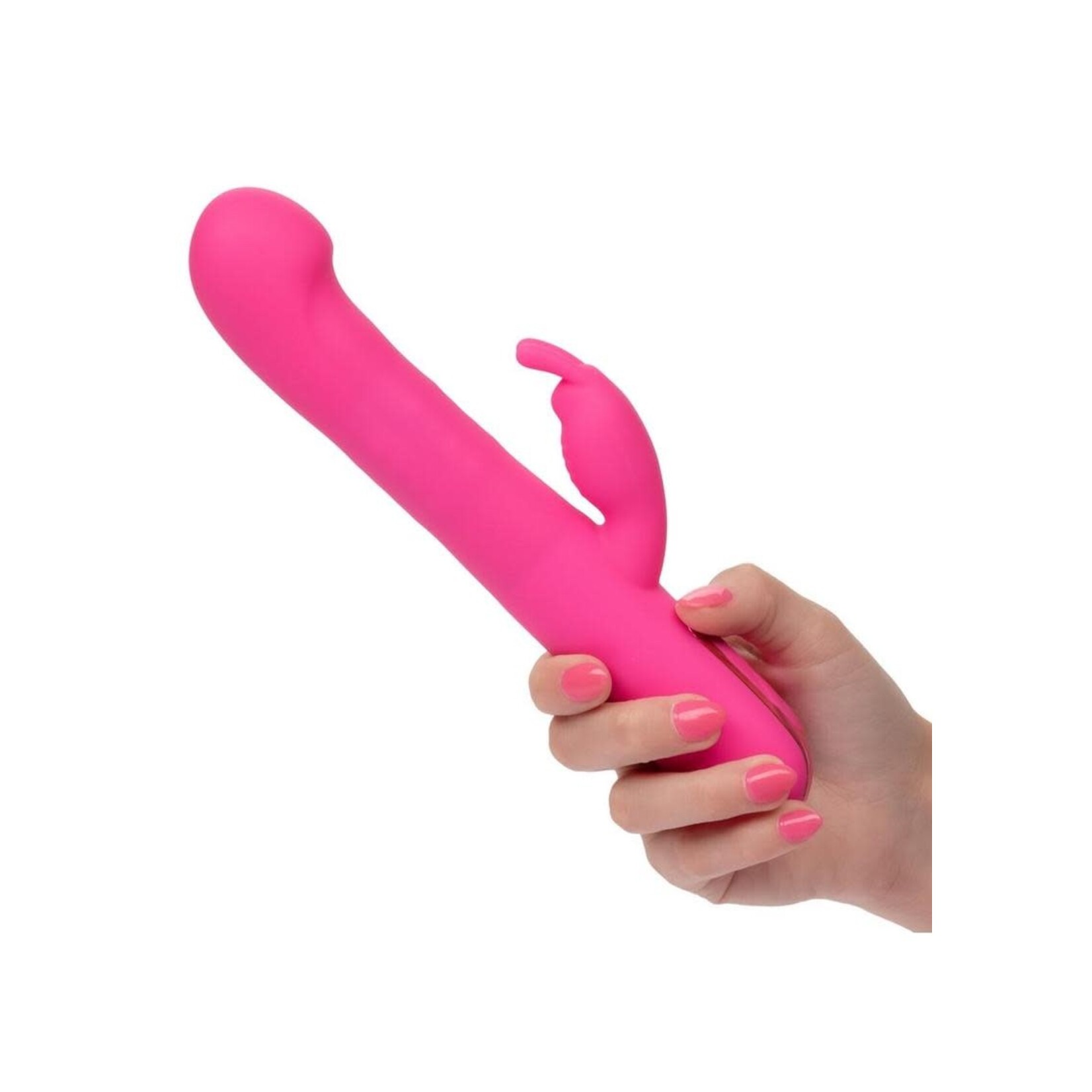 Jack Rabbit Elite Beaded G Rabbit Silicone Rechargeable Vibrator with Clitoral Stimulator - Pink