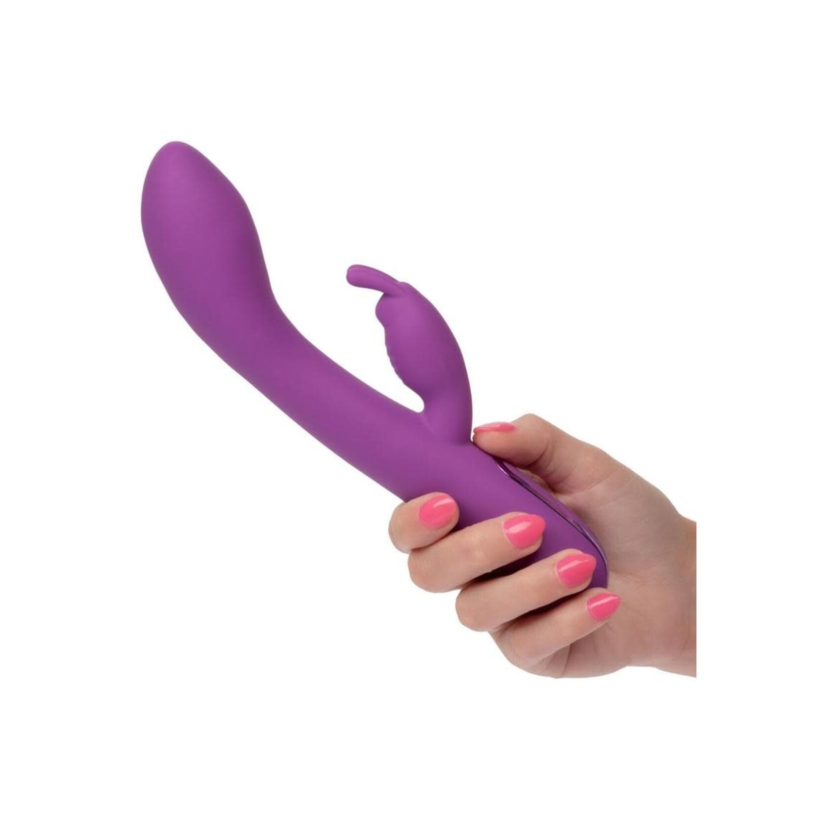 Jack Rabbit Elite Warming Rabbit Rechargeable Silicone Vibrator with Clitoral Stimulator - Purple