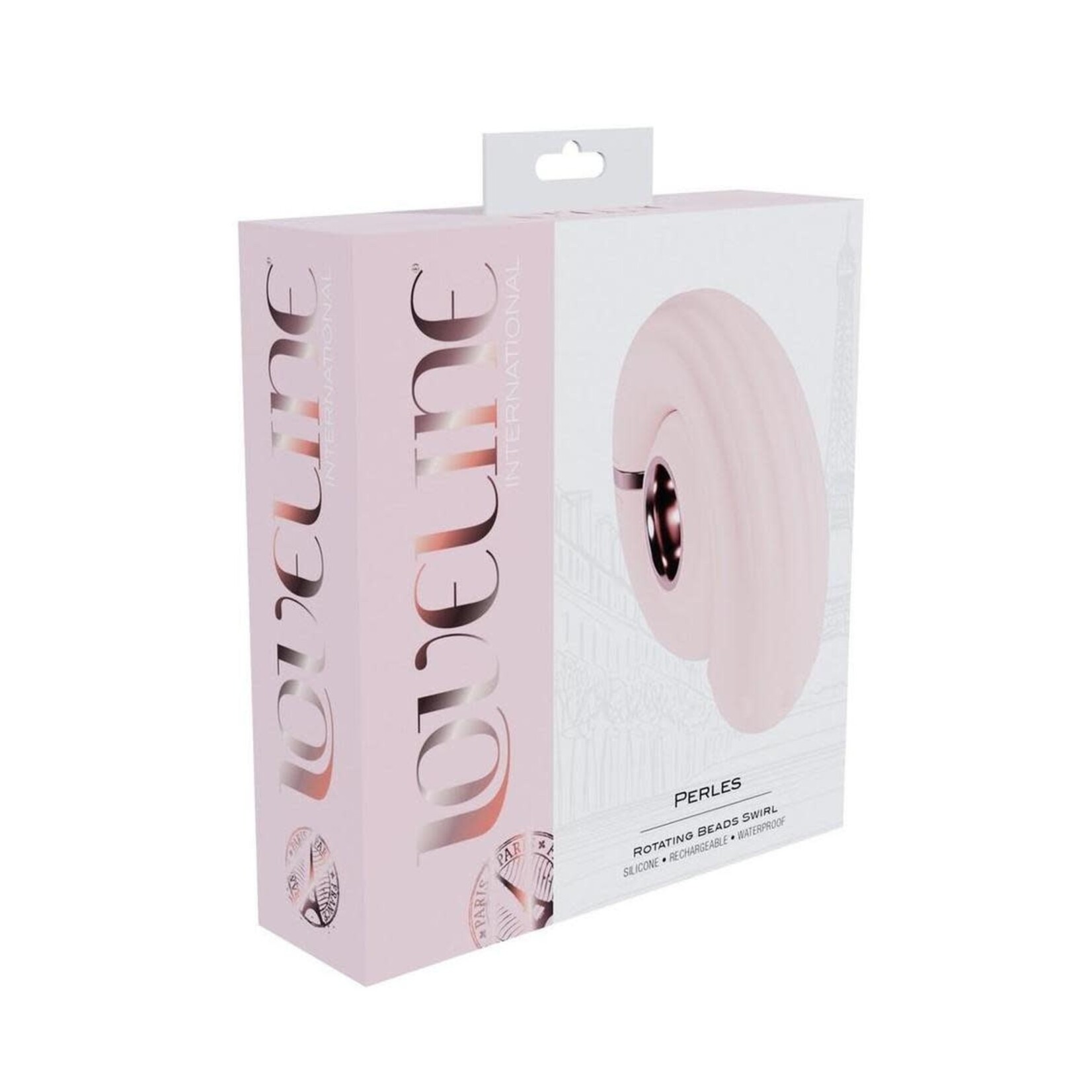 LoveLine Perles Rotating Beads Swirl Rechargeable Silicone Vibrator - Pink