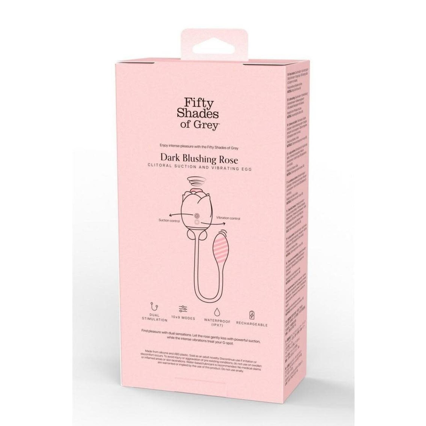 Fifty Shades of Grey Dark Blushing Rose Rechargeable Silicone Clitoral Stimulator - Black