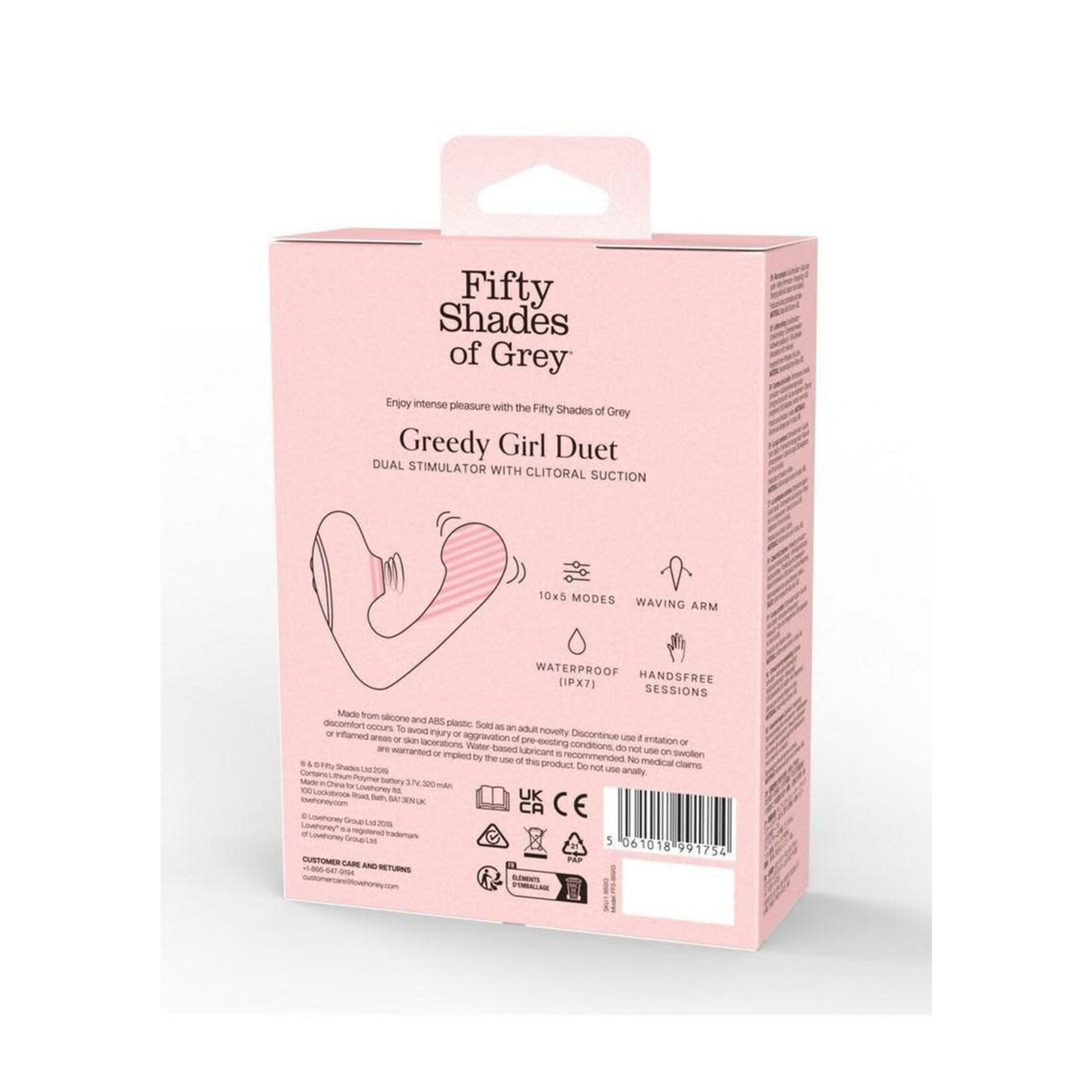 Fifty Shades of Grey Greedy Girl Duet Rechargeable Silicone Dual Stimulator - Black