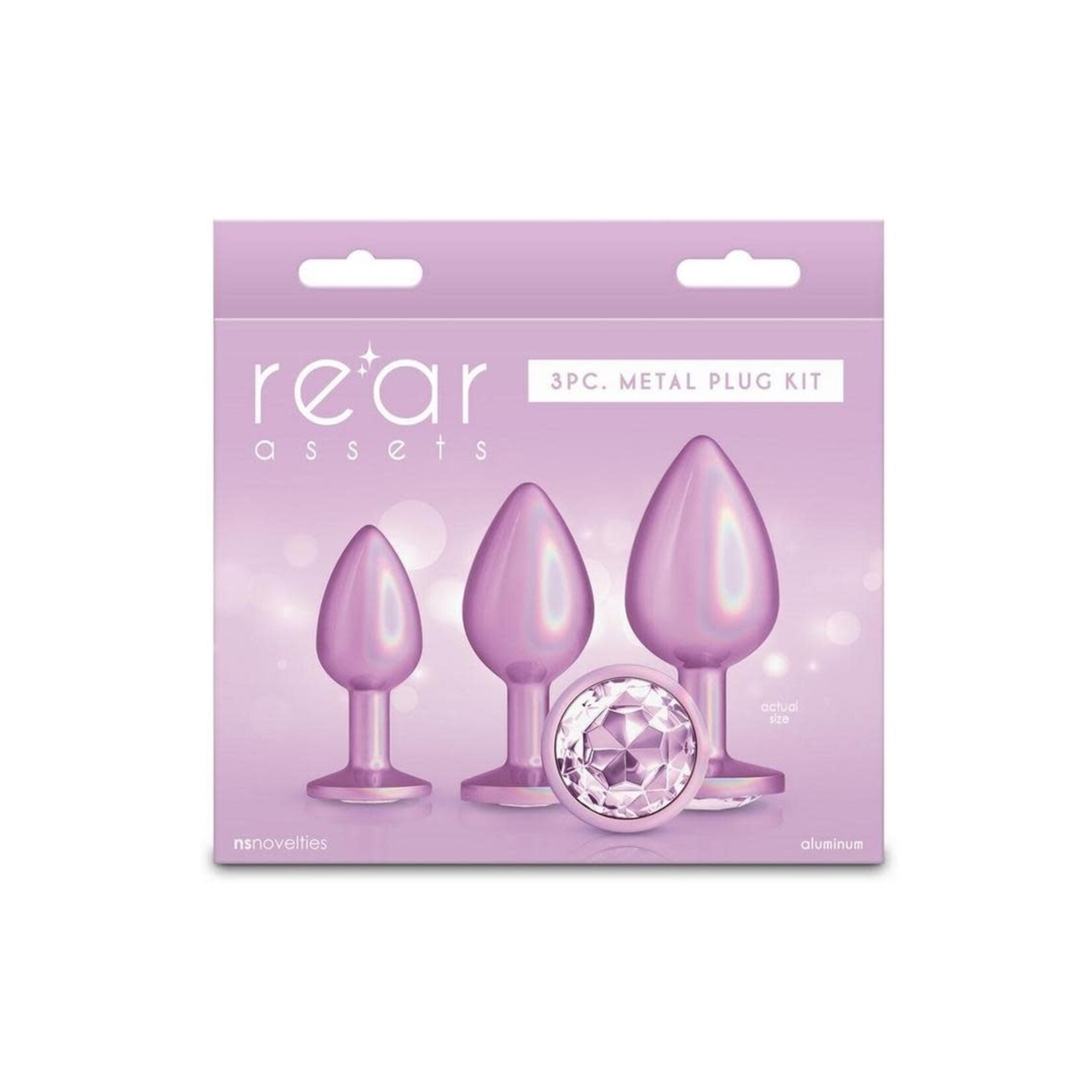 Rear Assets Trainer Chrome Plated Anal Plugs Kit (3pc Set) - Iridescent Pink