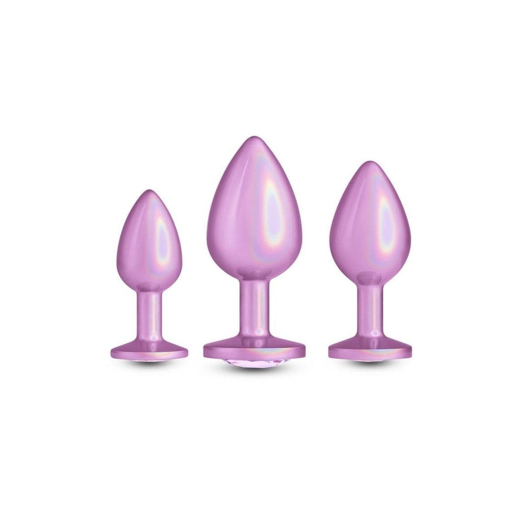 Rear Assets Trainer Chrome Plated Anal Plugs Kit (3pc Set) - Iridescent Pink