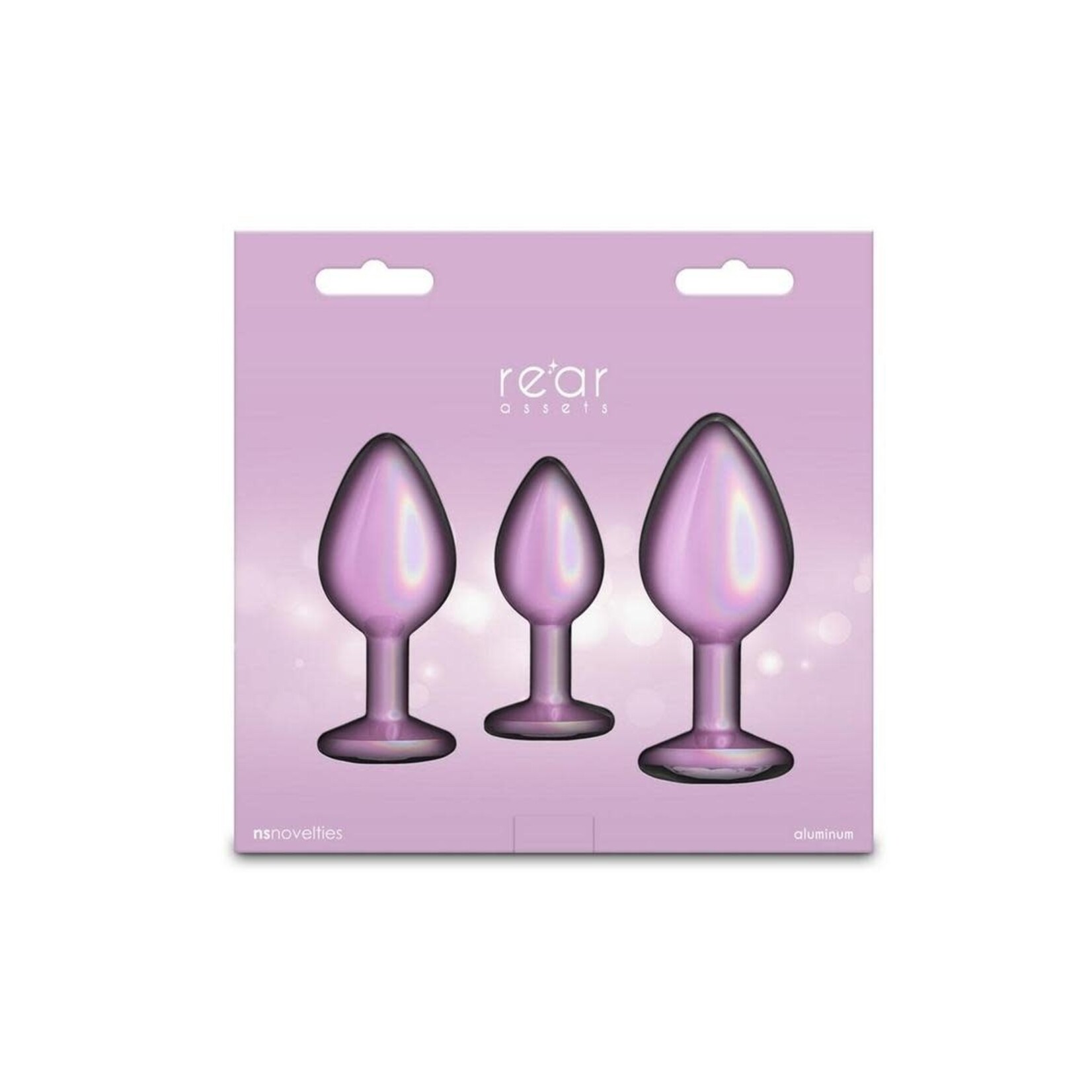 Rear Assets Trainer Chrome Plated Anal Plugs Kit (3pc Set) - Iridescent Pink