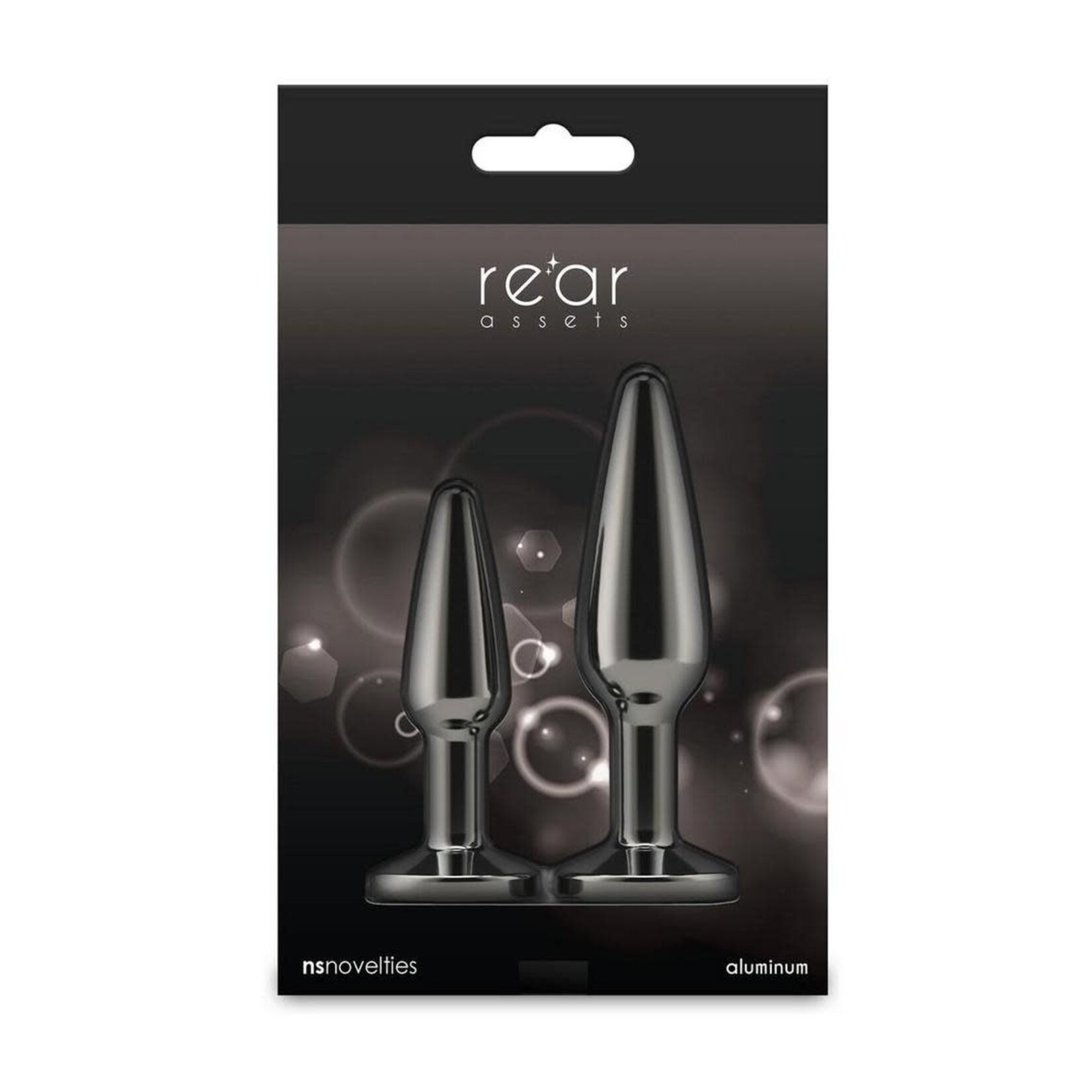 Rear Assets Tapered Trainer Chrome Plated Anal Plugs Kit (2pc Set) - Gray