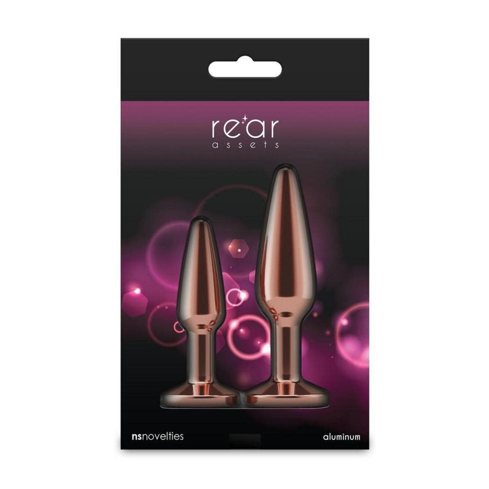 Rear Assets Tapered Trainer Chrome Plated Anal Plugs Kit (2pc Set) - Rose Gold