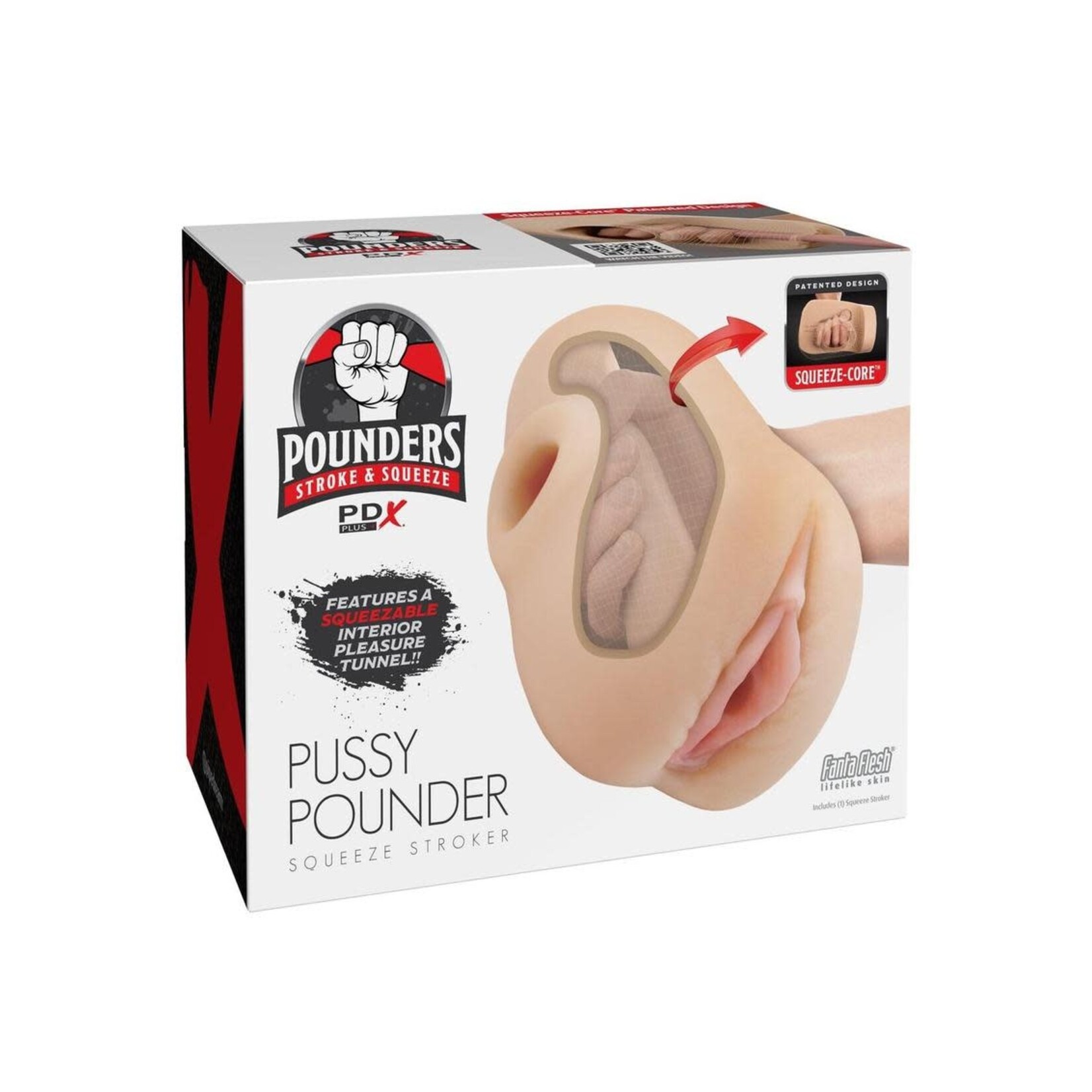 PDX Plus Pussy Pounder Squeeze Stroker - Pussy - Vanilla