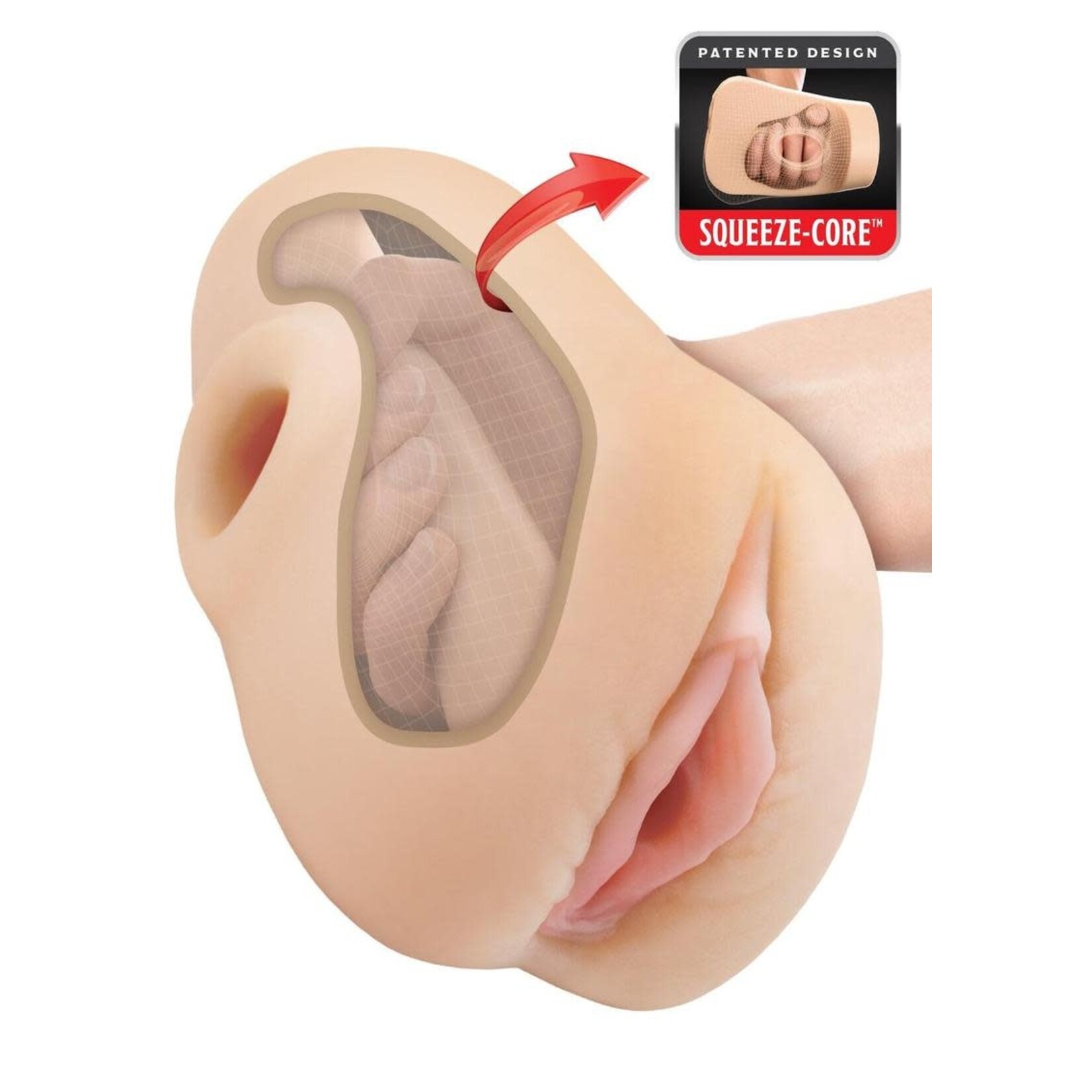 PDX Plus Pussy Pounder Squeeze Stroker - Pussy - Vanilla