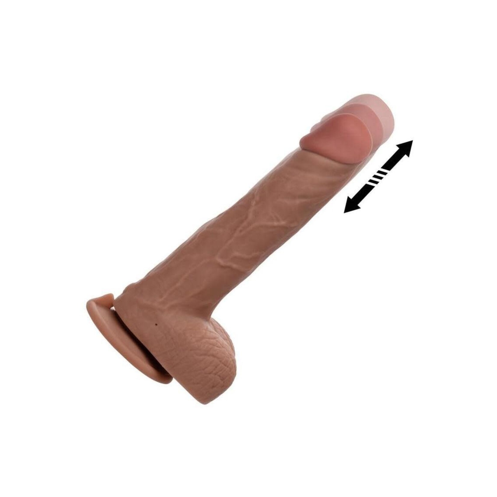 Working Stiff The Thrusting Jack Hammer Rechargeable Silicone Vibrating Dildo - Chocolate