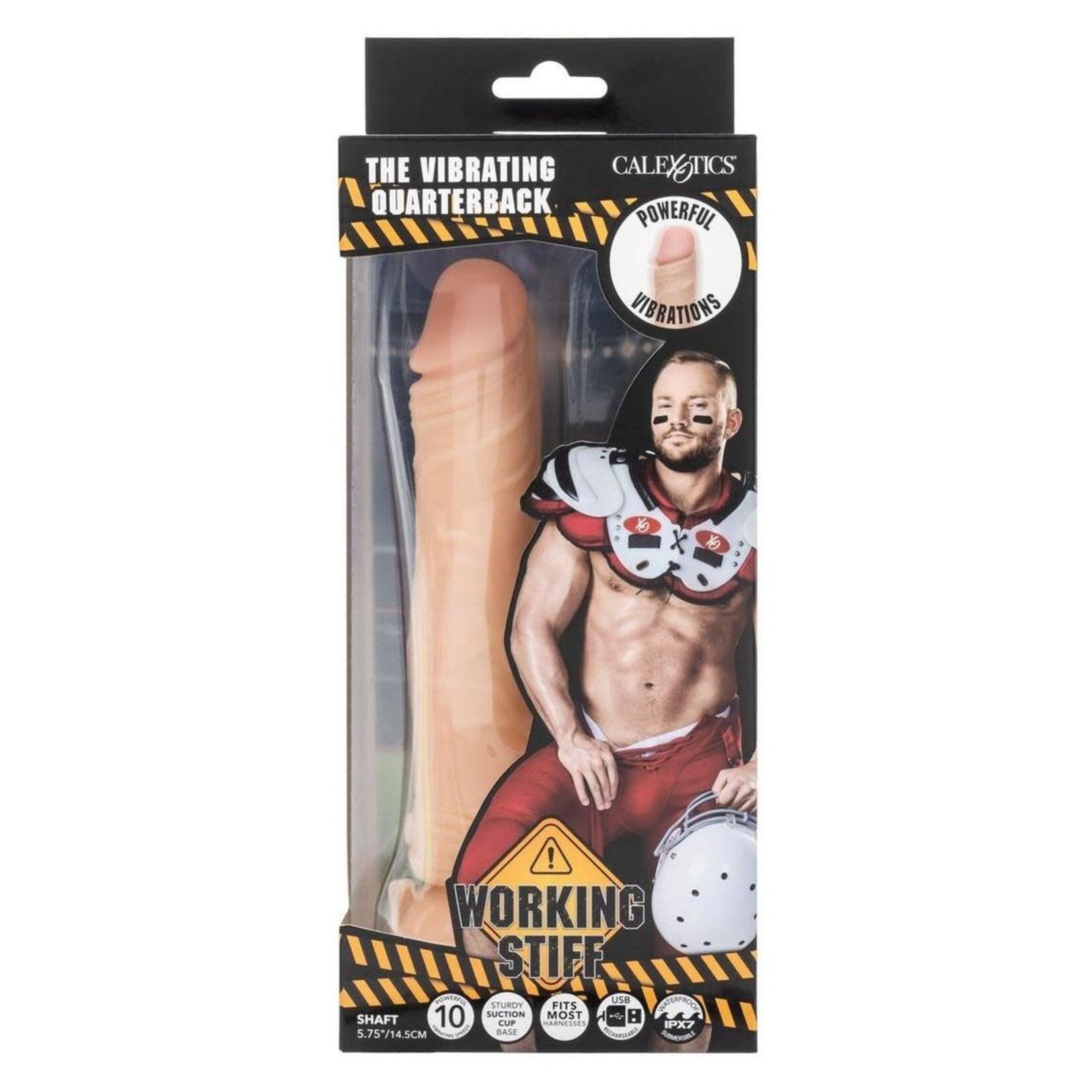 Working Stiff The Vibrating Quarterback Rechargeable Dildo - Vanilla