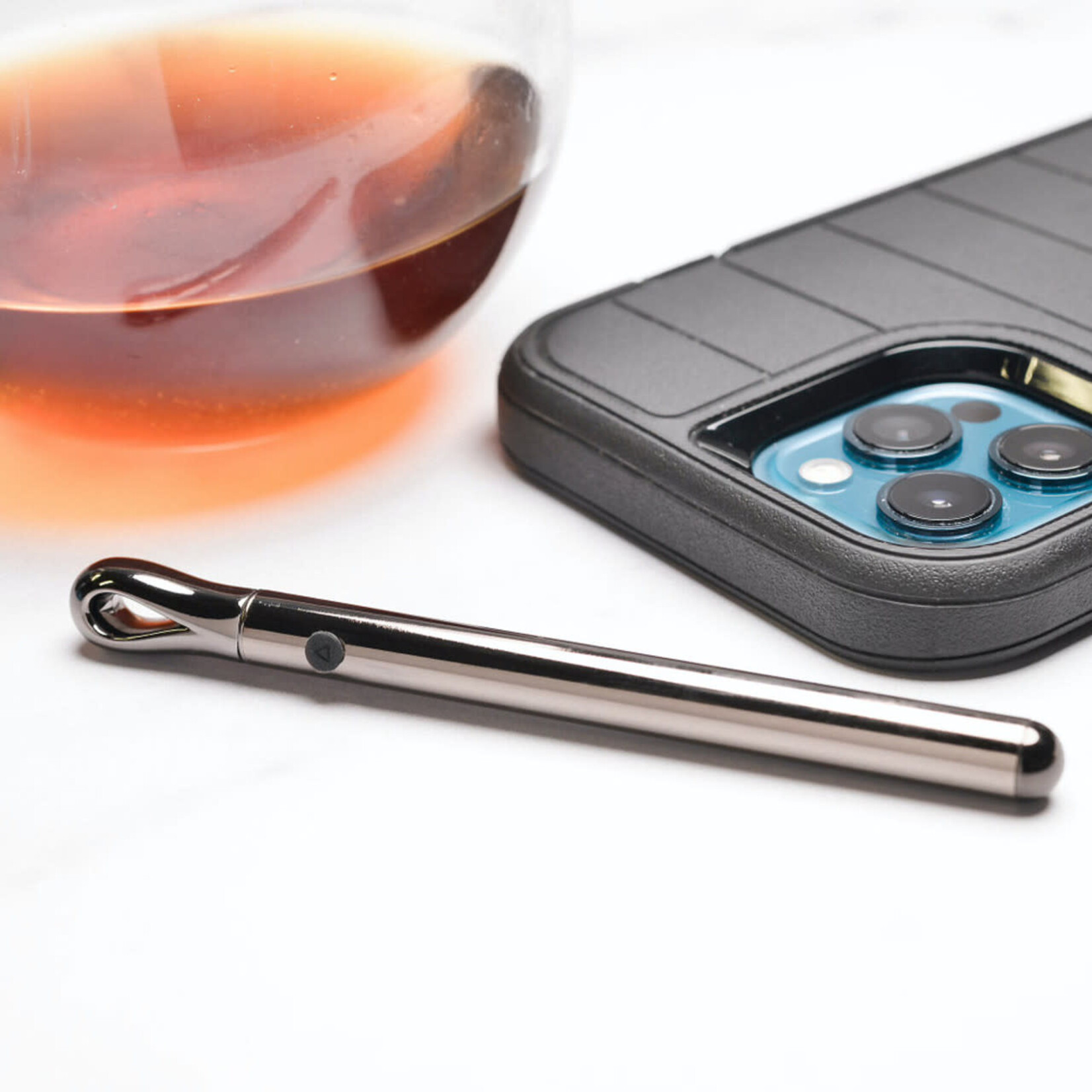 Pen Pal Rechargeable Compact Stainless Steel Vibrator - Black Chrome
