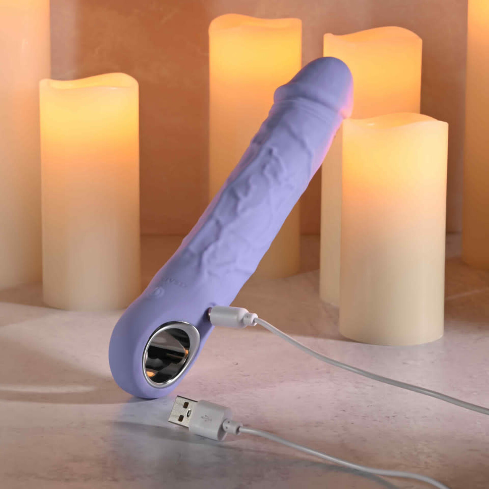 Large Purple Fantasy Rechargeable Silicone Vibrator