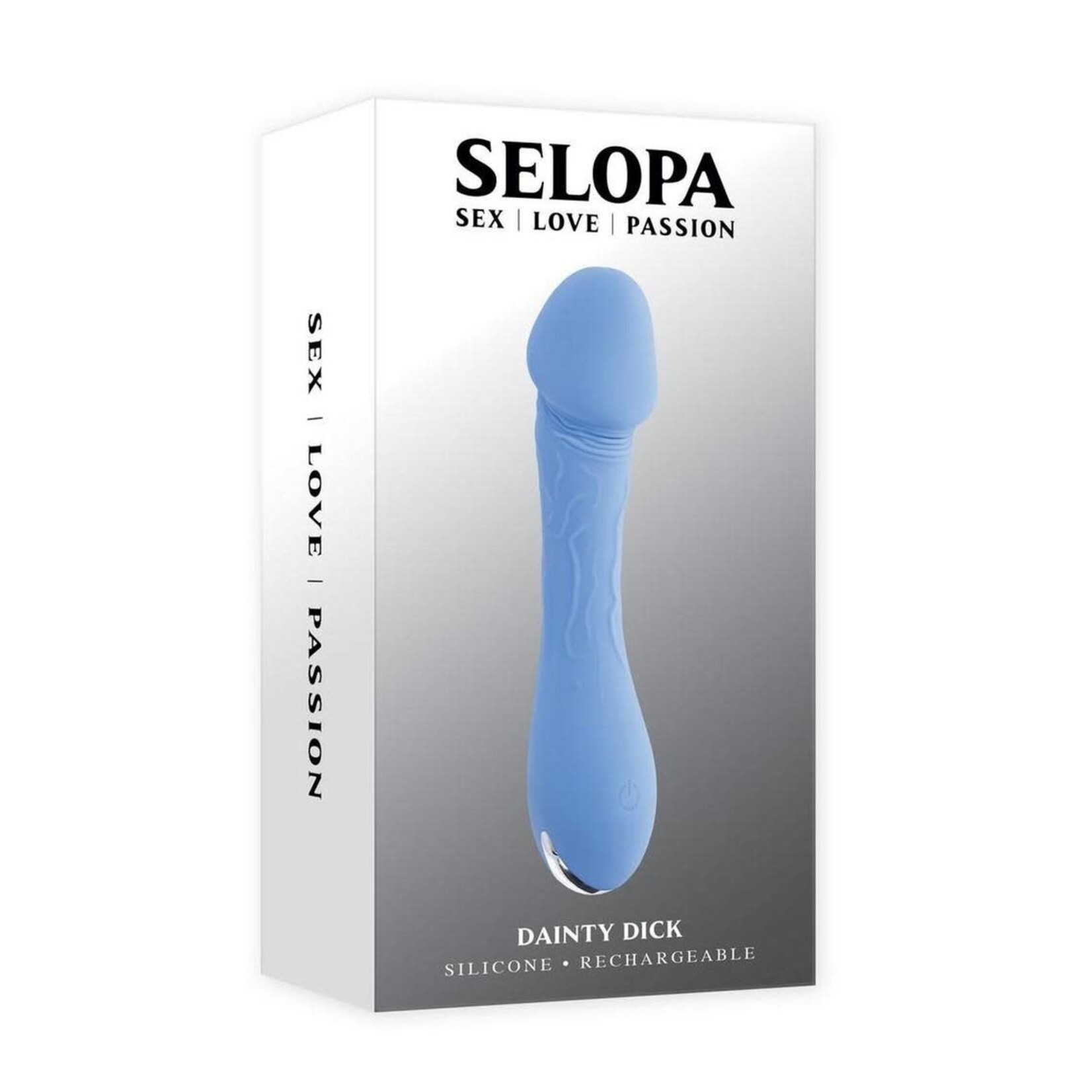 Selopa Dainty Dick Rechargeable Silicone Vibrating Dildo - Blue