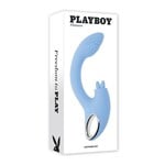 Playboy Sapphire Sky Rechargeable Silicone Rabbit Vibrator - Blue