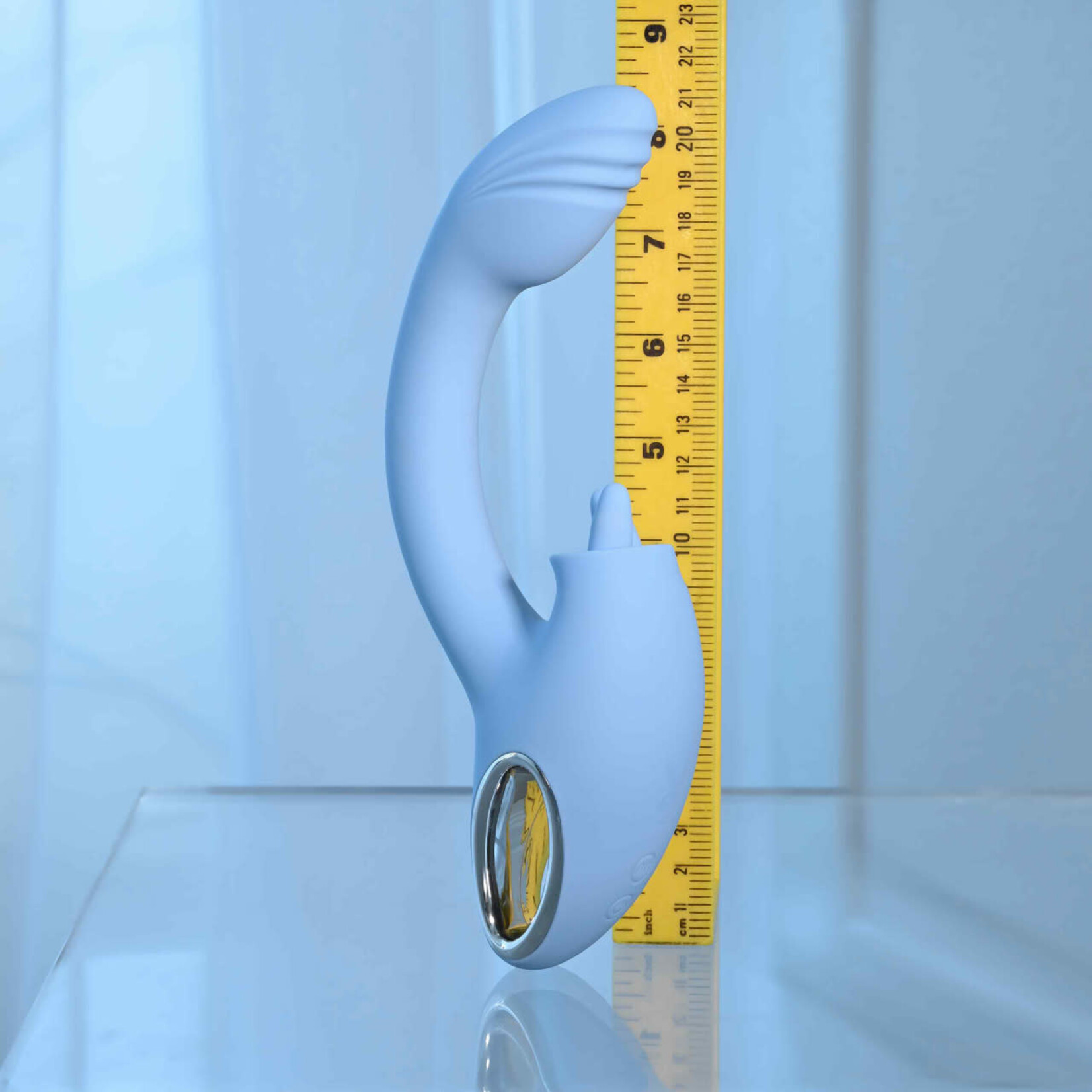 Playboy Sapphire Sky Rechargeable Silicone Rabbit Vibrator - Blue
