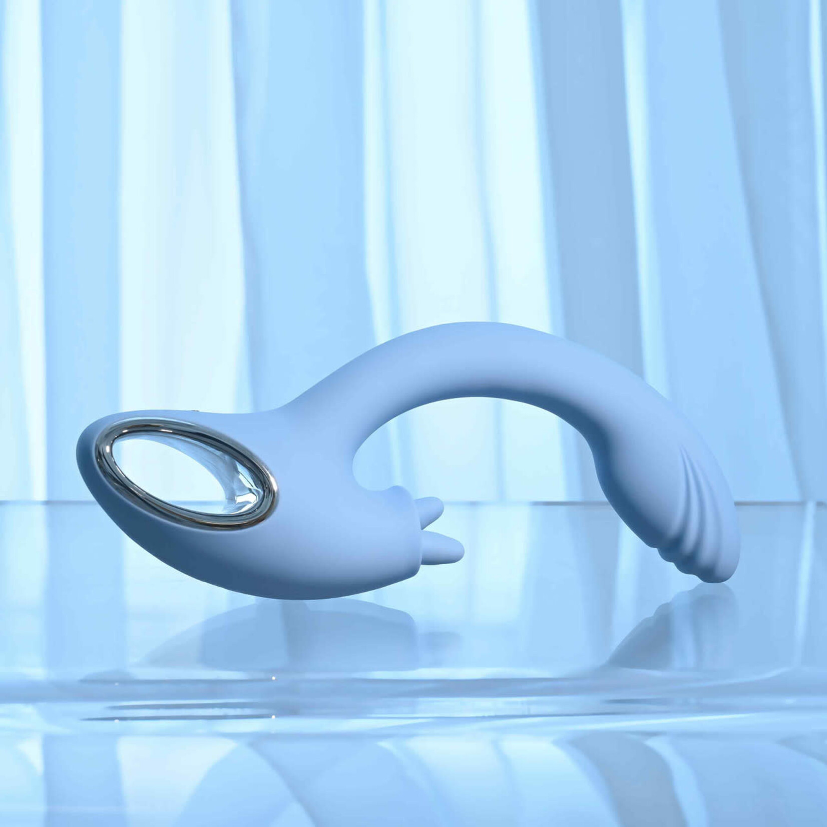 Playboy Sapphire Sky Rechargeable Silicone Rabbit Vibrator - Blue