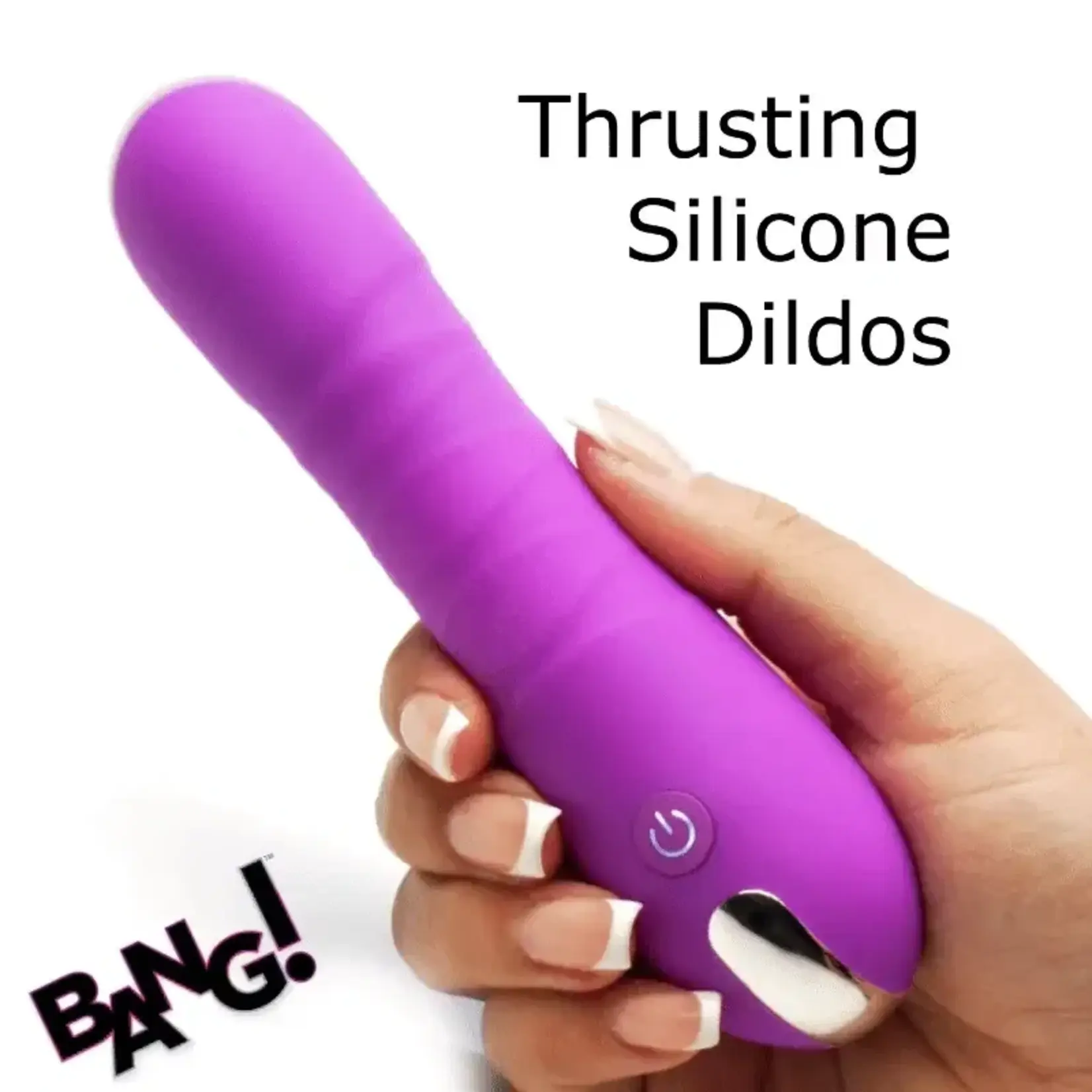 Bang! Thrusting Rechargeable Silicone Vibrator - Pink