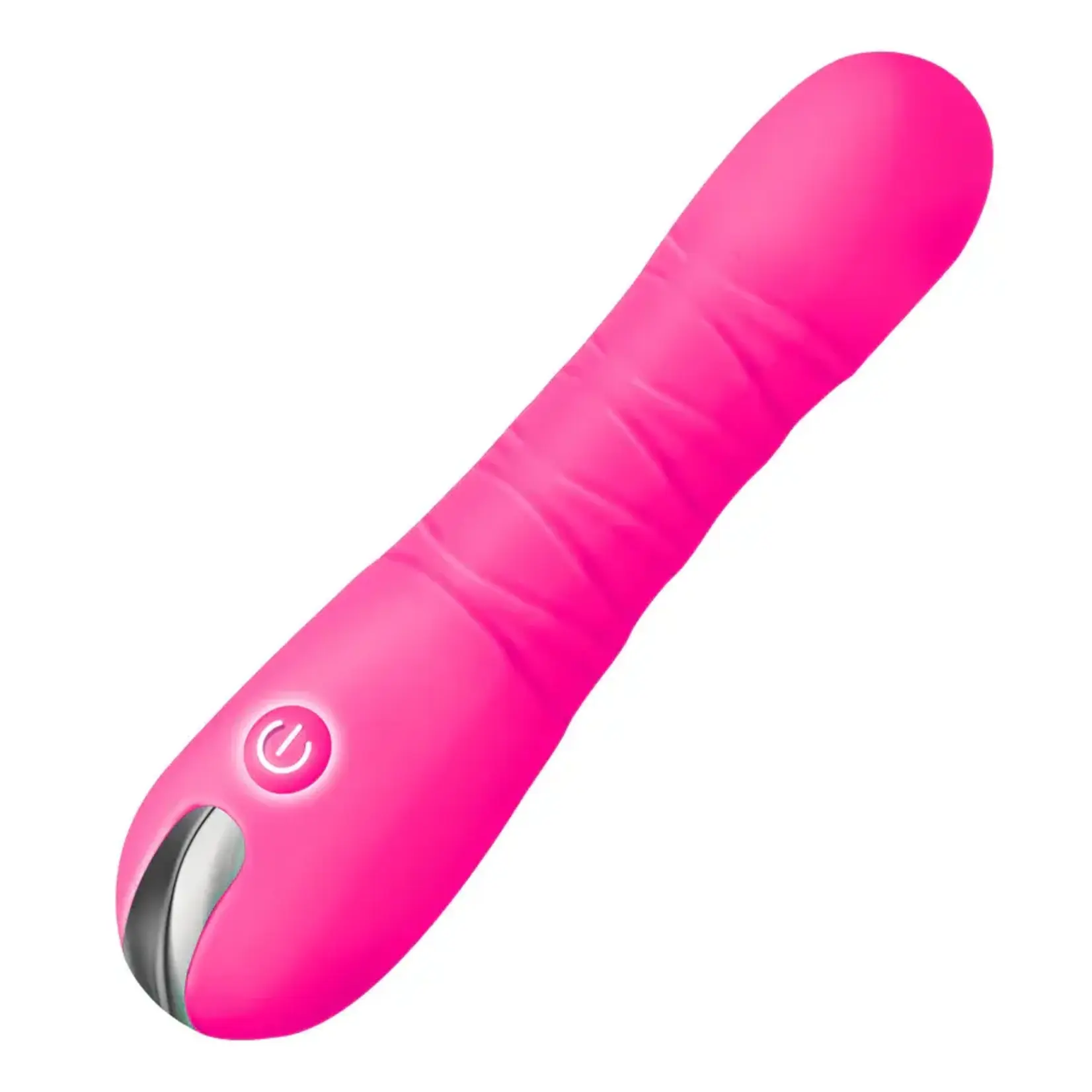 Bang! Thrusting Rechargeable Silicone Vibrator - Pink