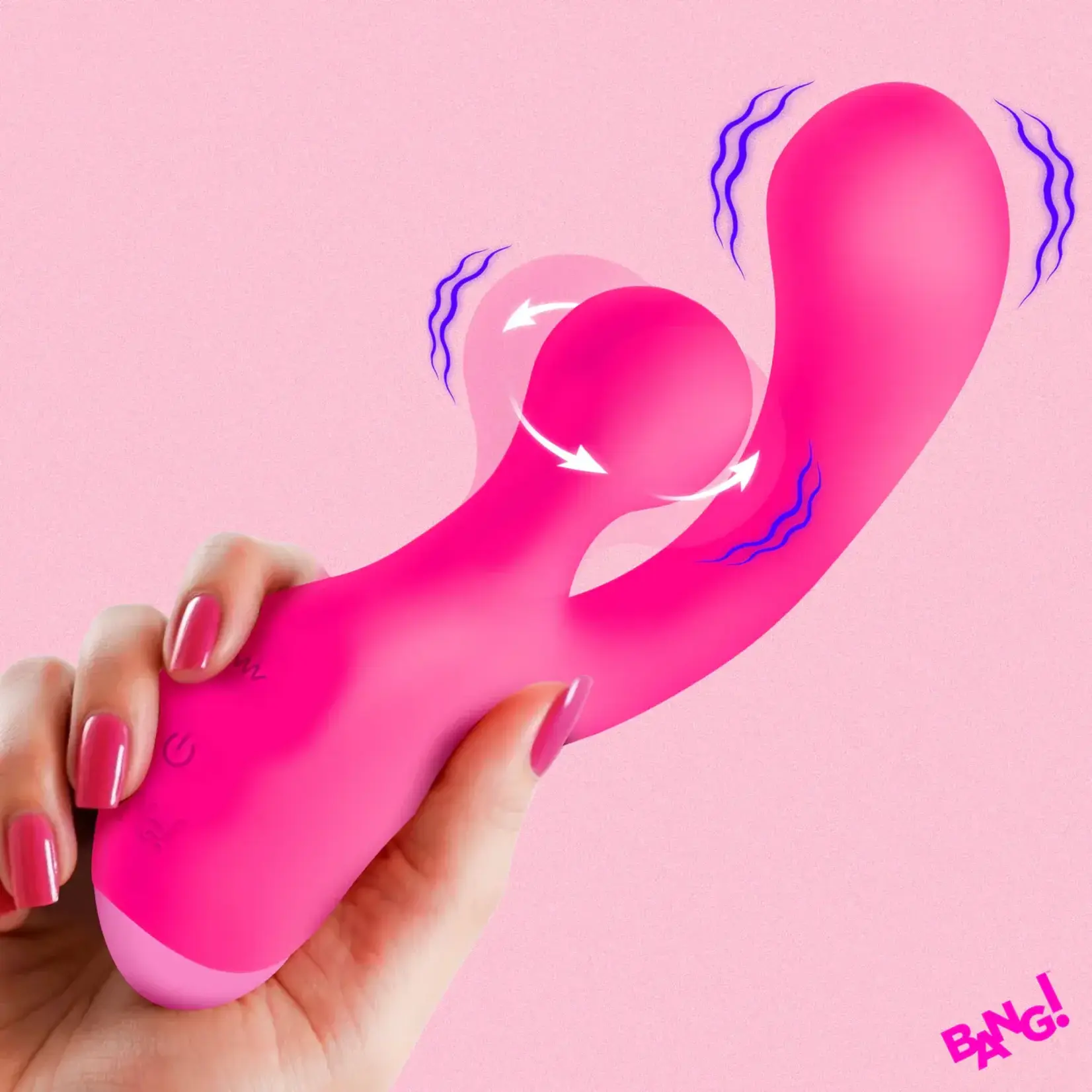 Bang! Gyro Rabbit Rechargeable Silicone Vibrator - Pink
