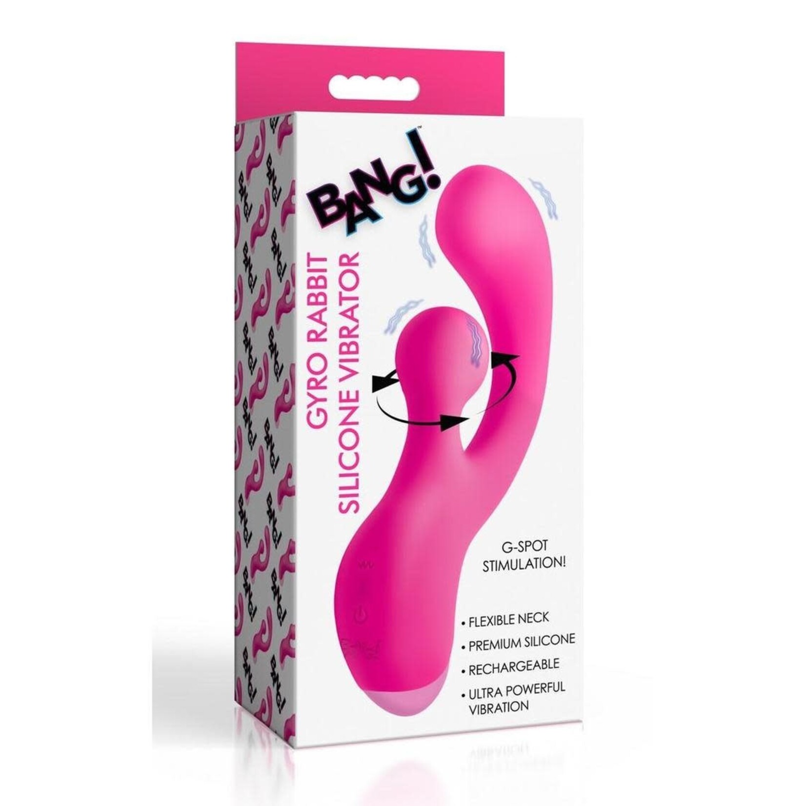 Bang! Gyro Rabbit Rechargeable Silicone Vibrator - Pink