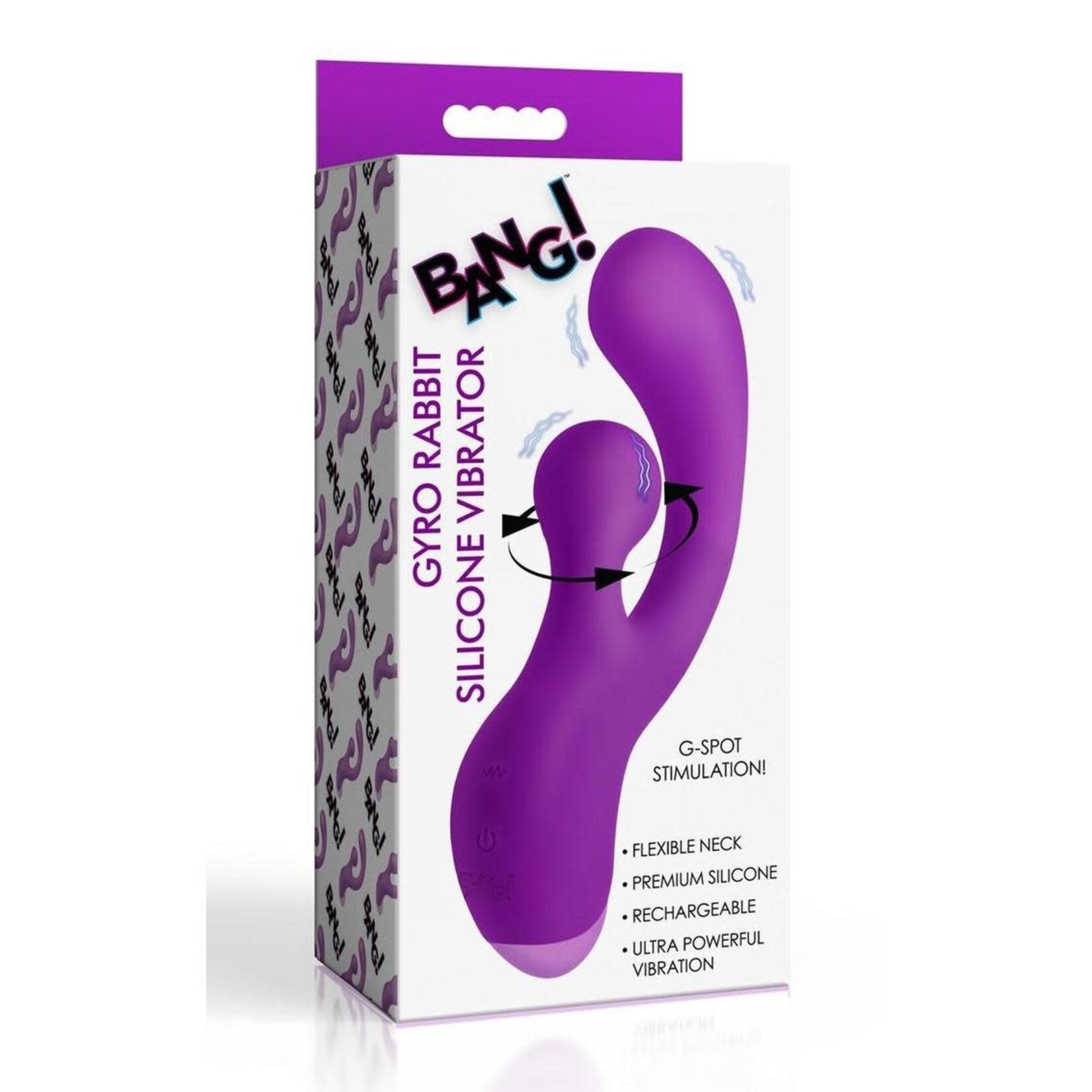 Bang! Gyro Rabbit Rechargeable Silicone Vibrator - Purple