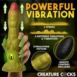 Creature Cocks Eyegor Thrusting & Vibrating Rechargeable Silicone Dildo - Green