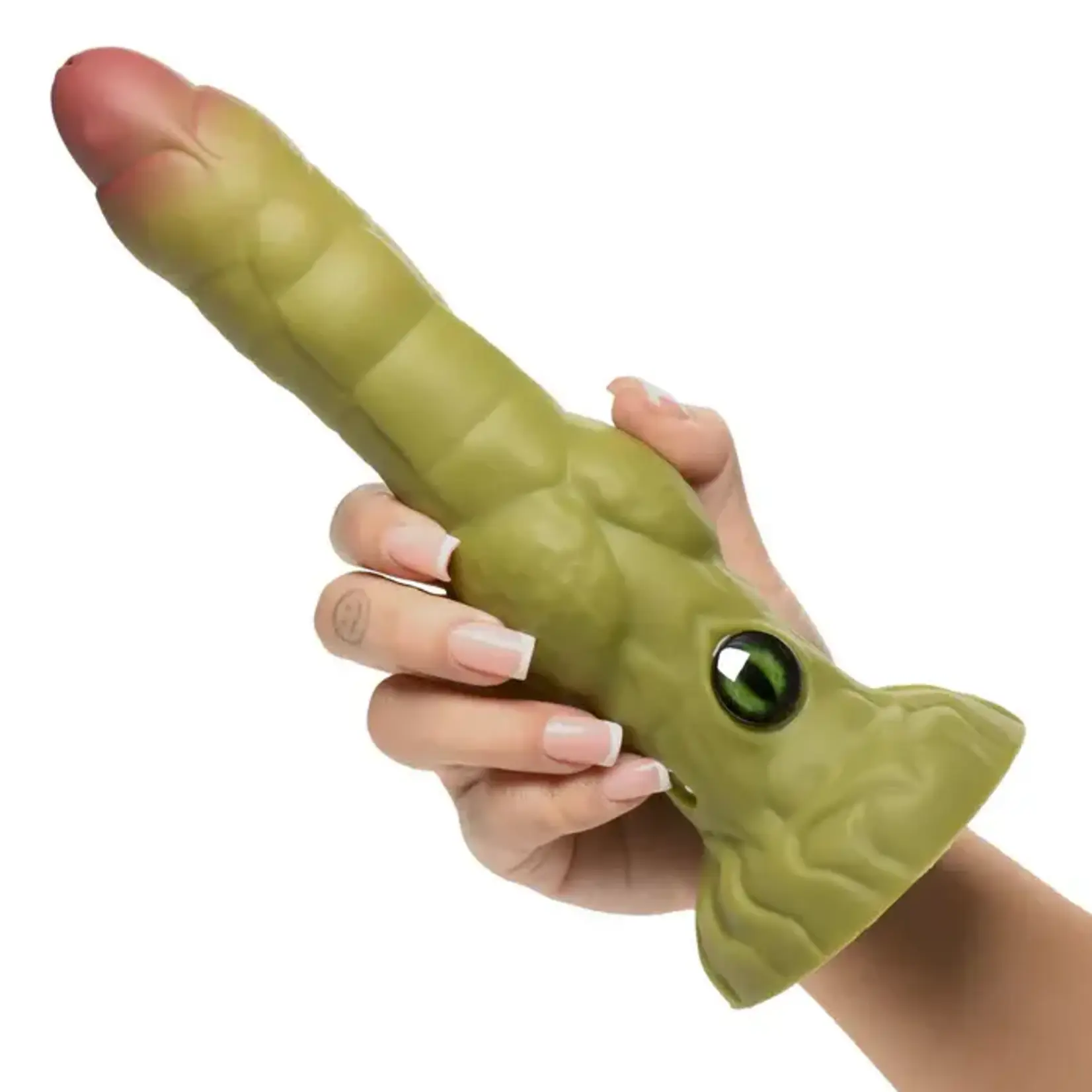 Creature Cocks Eyegor Thrusting & Vibrating Rechargeable Silicone Dildo - Green