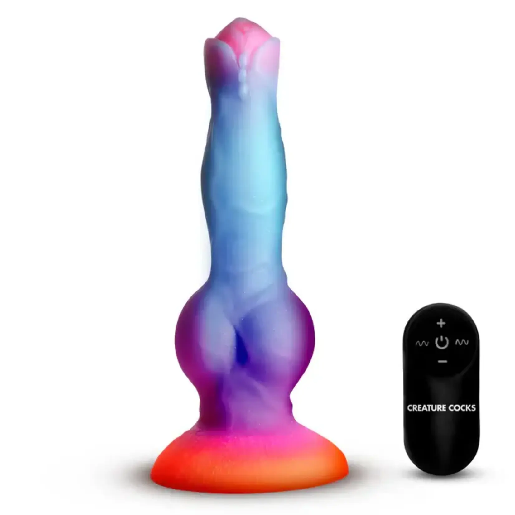 Creature Cocks Astro Cock Vibrating Glow-in-the-Dark Silicone Dildo - Multicolor