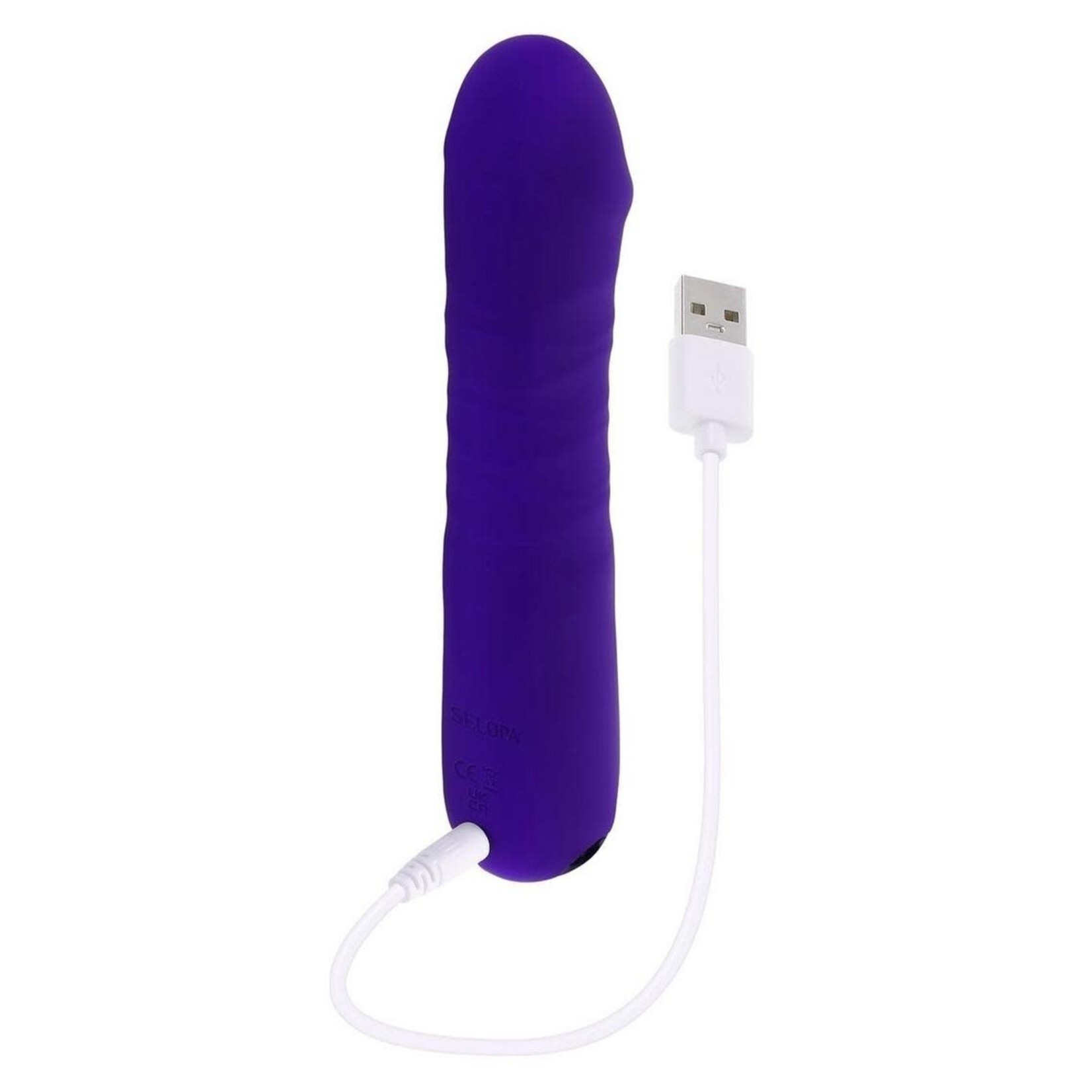 Selopa Ambition Rechargeable Silicone Thrusting Vibrator - Purple