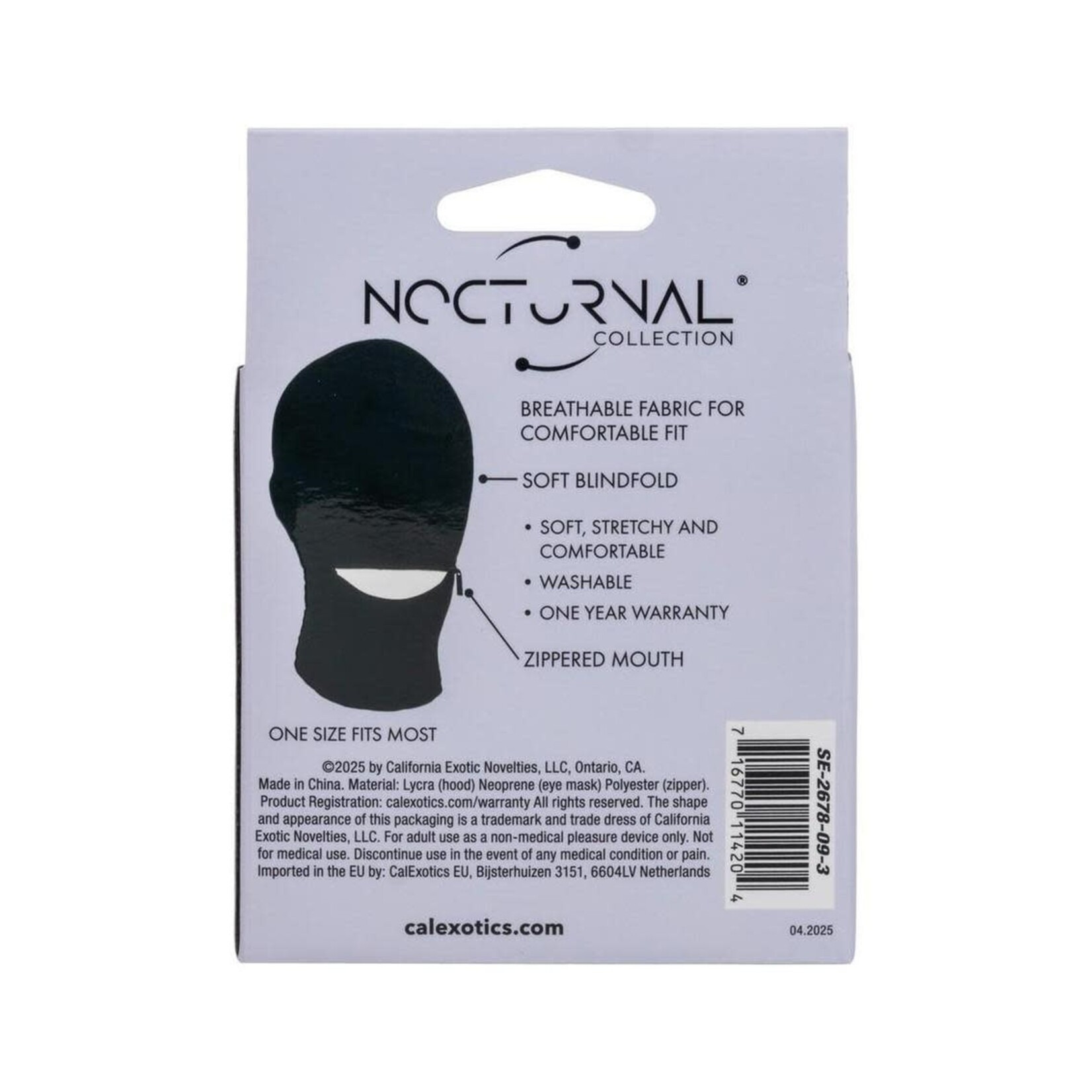 Nocturnal Collection Fetish Hood - Black