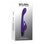 Selopa Plum Passion Rechargeable Silicone Vibrator with Clitoral Stimulator - Purple