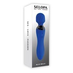 Selopa Blue Belle Silicone Rechargeable Dual End Vibrating Wand - Blue