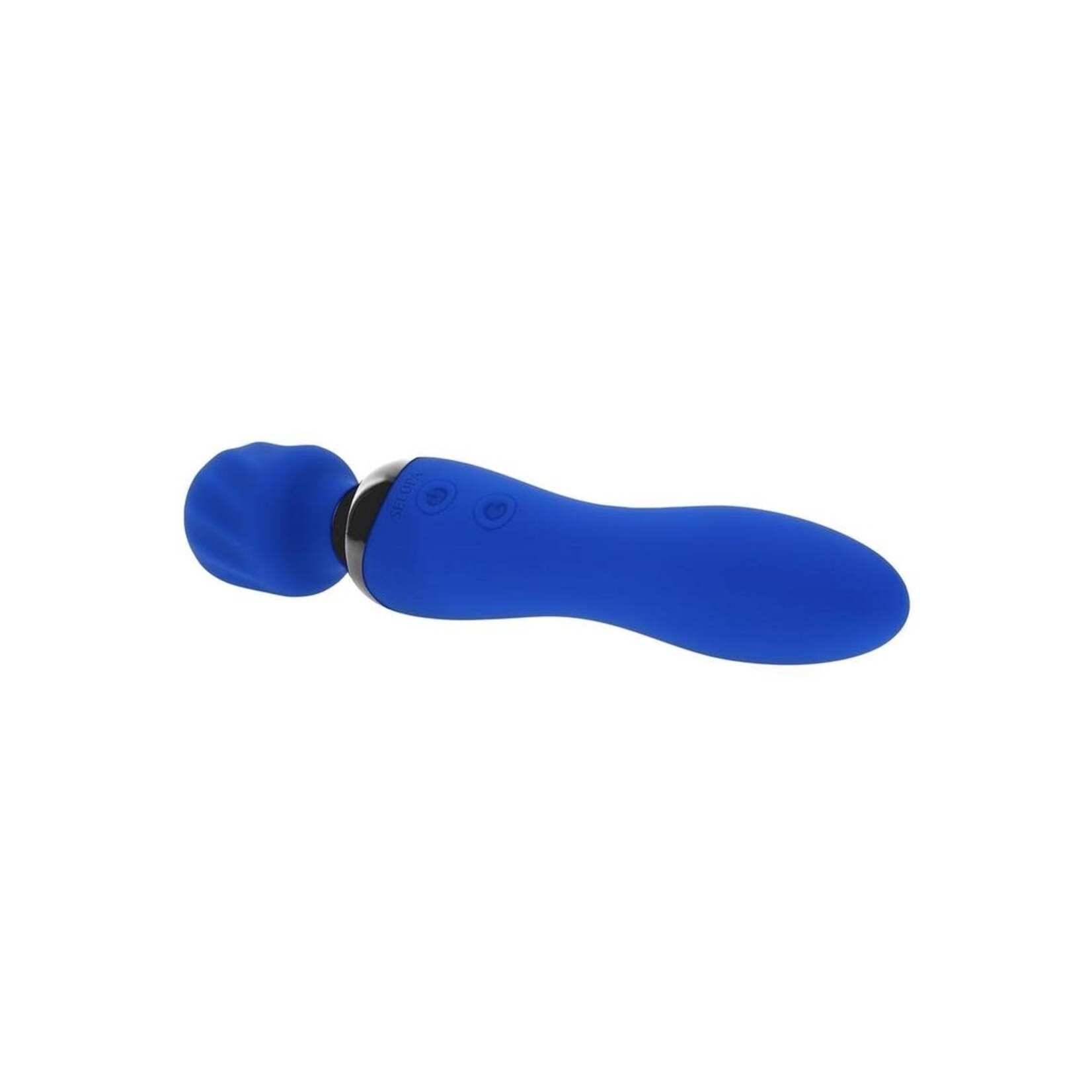 Selopa Blue Belle Silicone Rechargeable Dual End Vibrating Wand - Blue