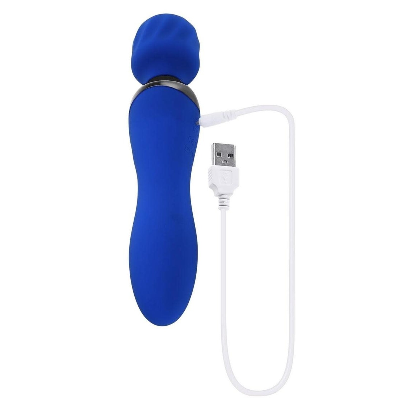 Selopa Blue Belle Silicone Rechargeable Dual End Vibrating Wand - Blue
