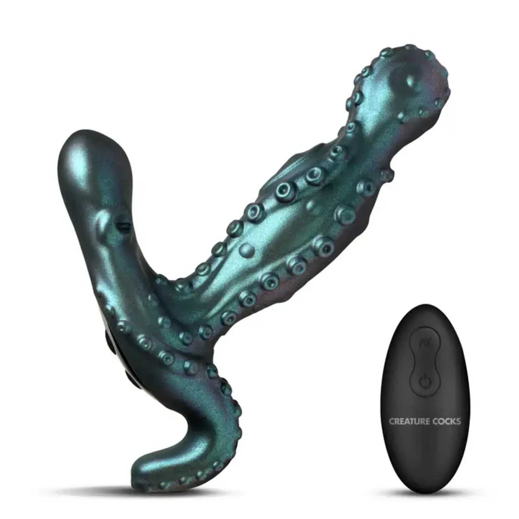 Creature Cocks Octoprobe Gyrating Rechargeable Silicone Prostate Vibrator with Remote Control - Blue/Purple