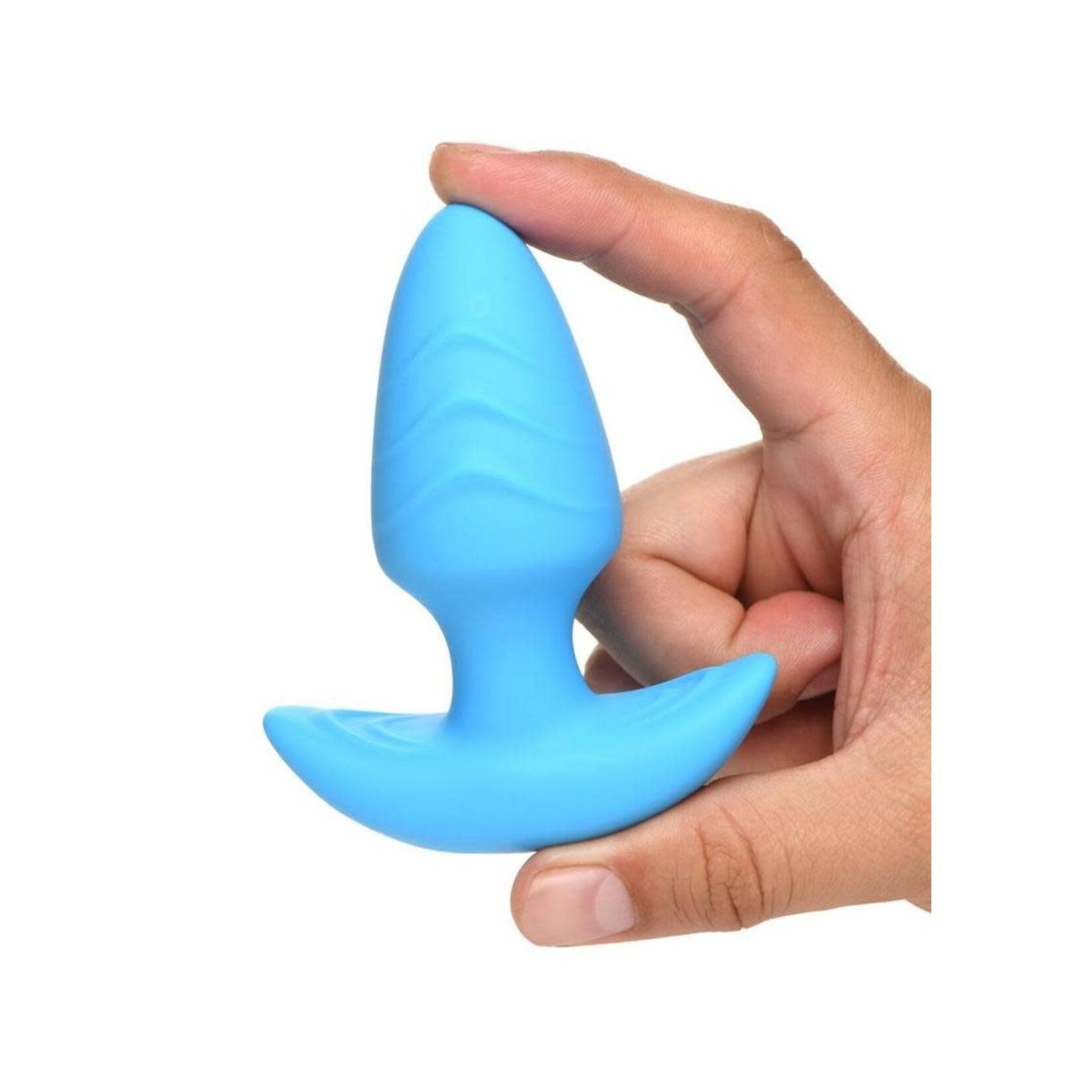 Bang! Rotating Vibrating Rechargeable Silicone Butt Plug with Remote Control - Blue