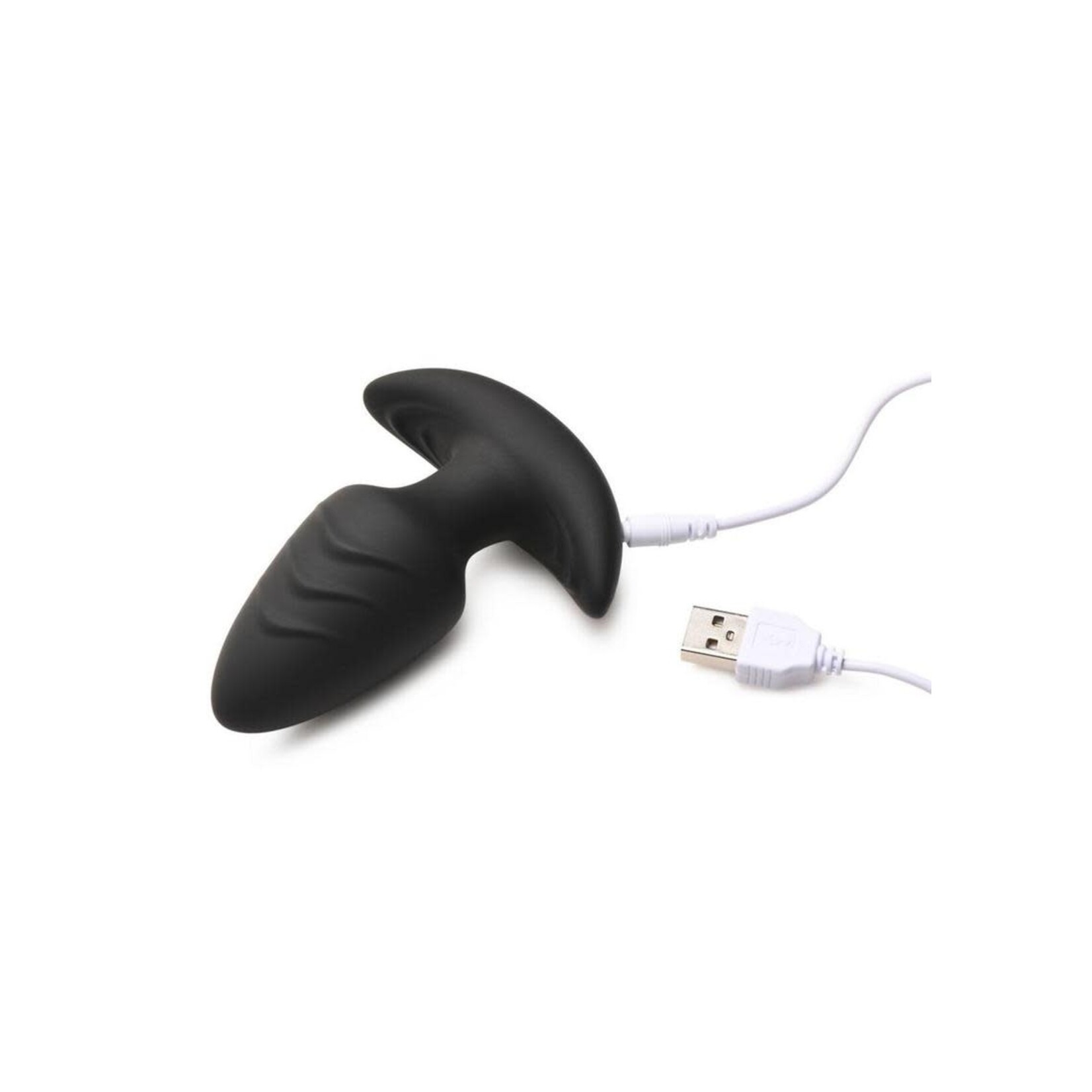 Bang! Rotating Vibrating Rechargeable Silicone Butt Plug with Remote Control - Black
